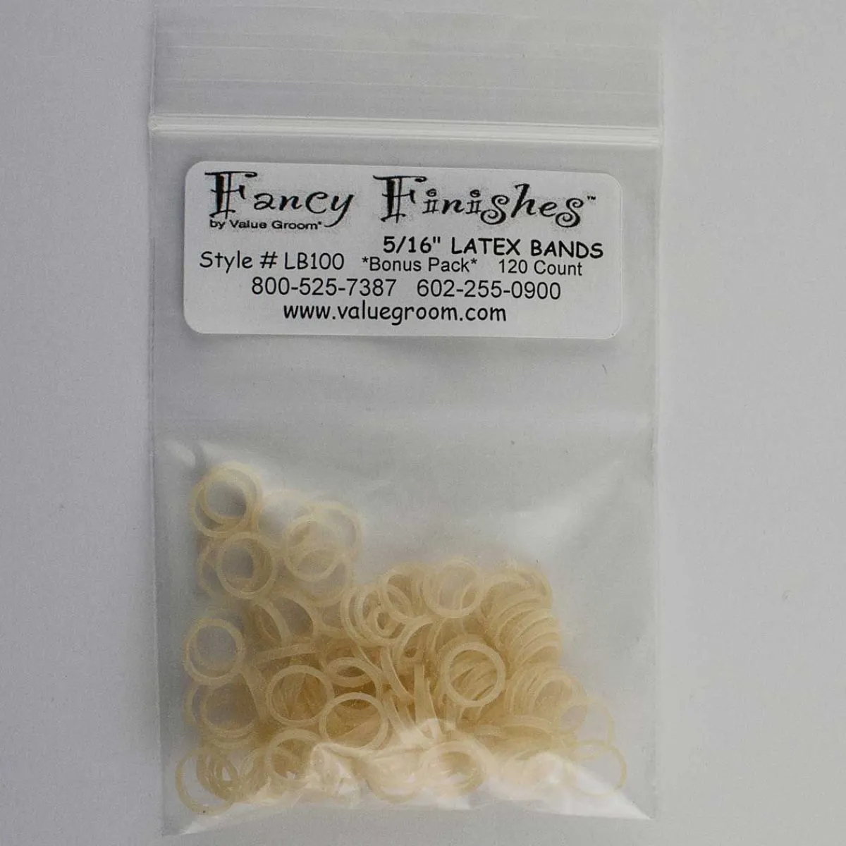Ryan's Pet Supplies Amber Latex Bands 5/16" for Grooming - Bag of 100