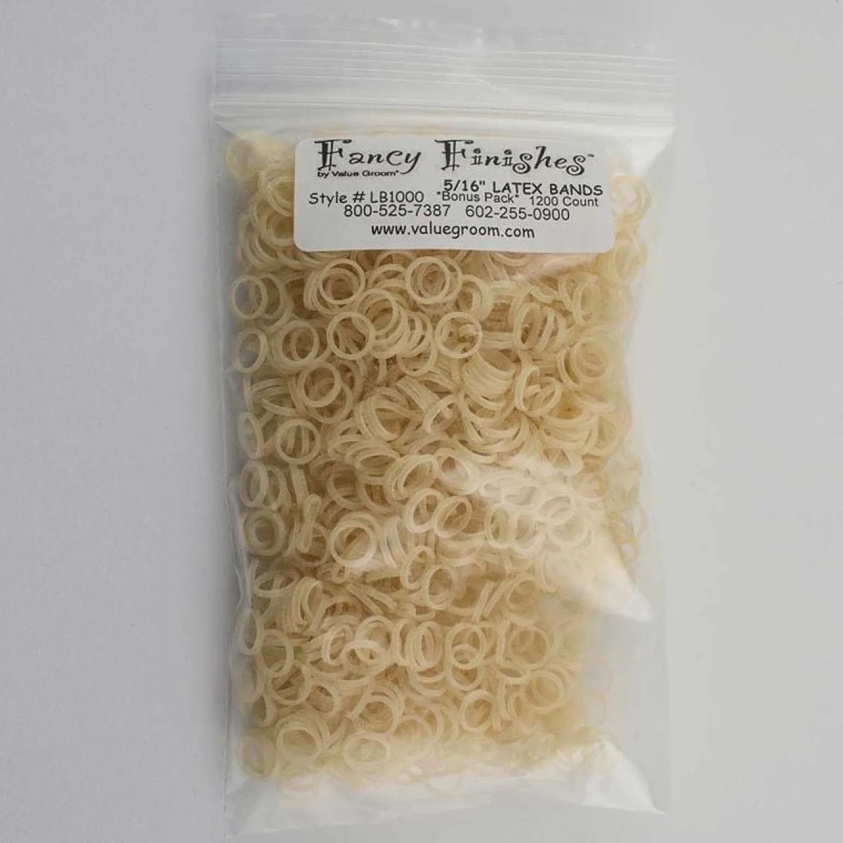 Ryan's Pet Supplies Amber Latex Bands 5/16" for Grooming - Bag of 1000
