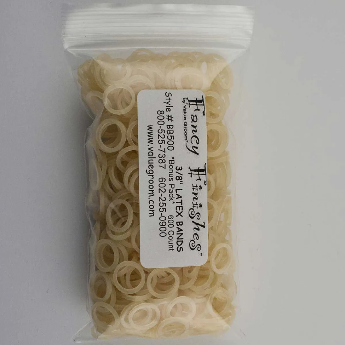 Ryan's Pet Supplies Amber Latex Bands 3/8" for Grooming - Bag of 500