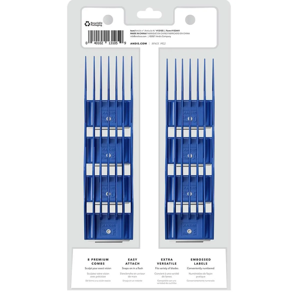 Ryan's Pet Supplies Andis 8 Piece Universal Snap-On Comb Set