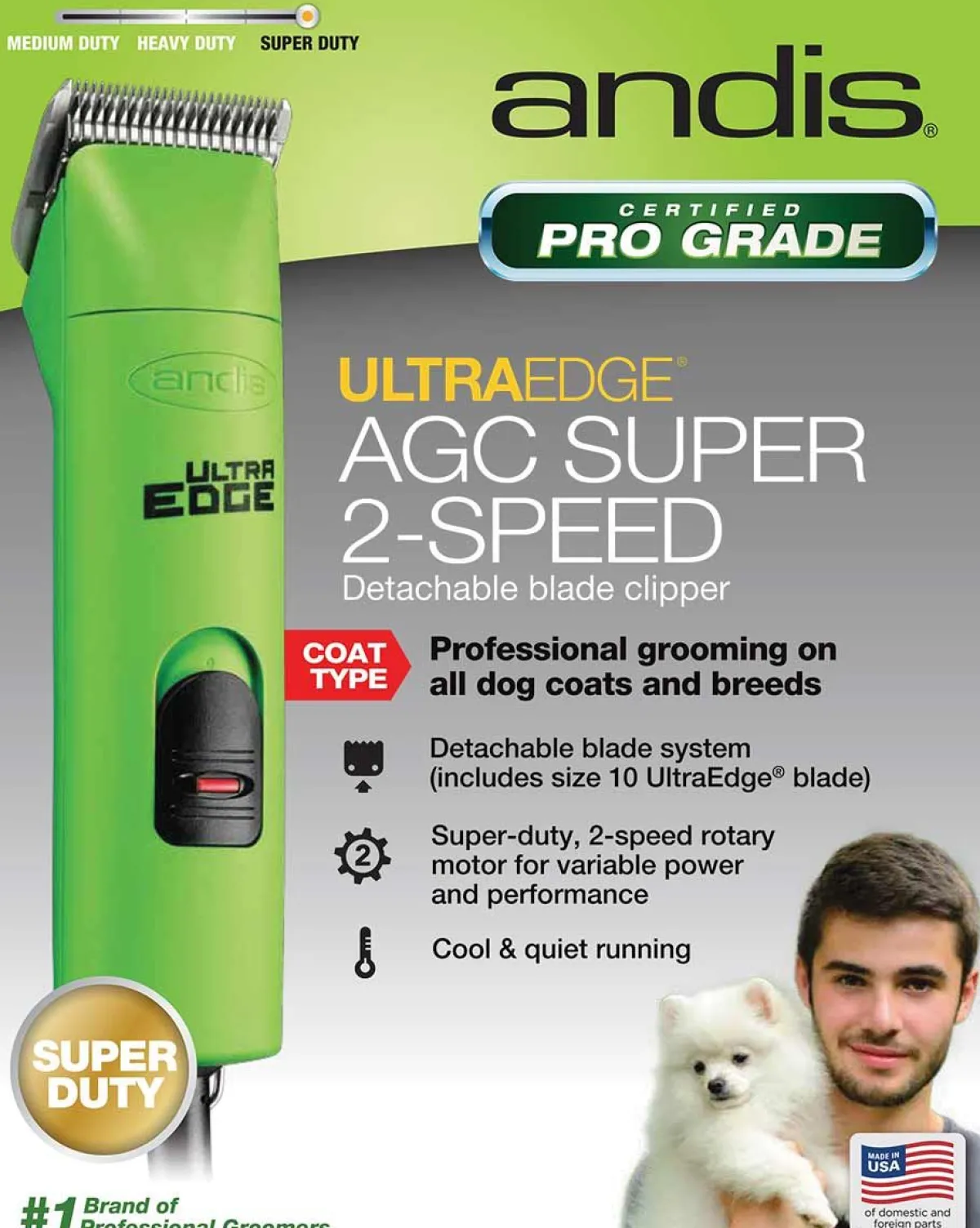 Ryan's Pet Supplies Andis UltraEdge AGC Super 2-Speed Detachable Blade Clipper