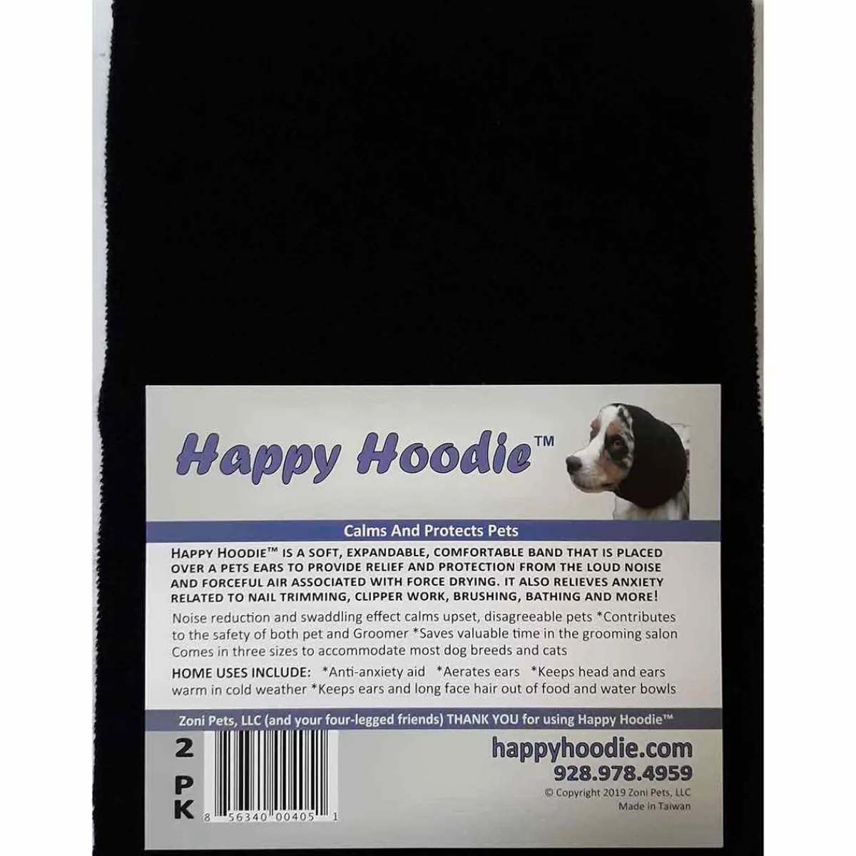 Ryan's Pet Supplies Black Happy Hoodie for Pet Grooming - 2 Pack