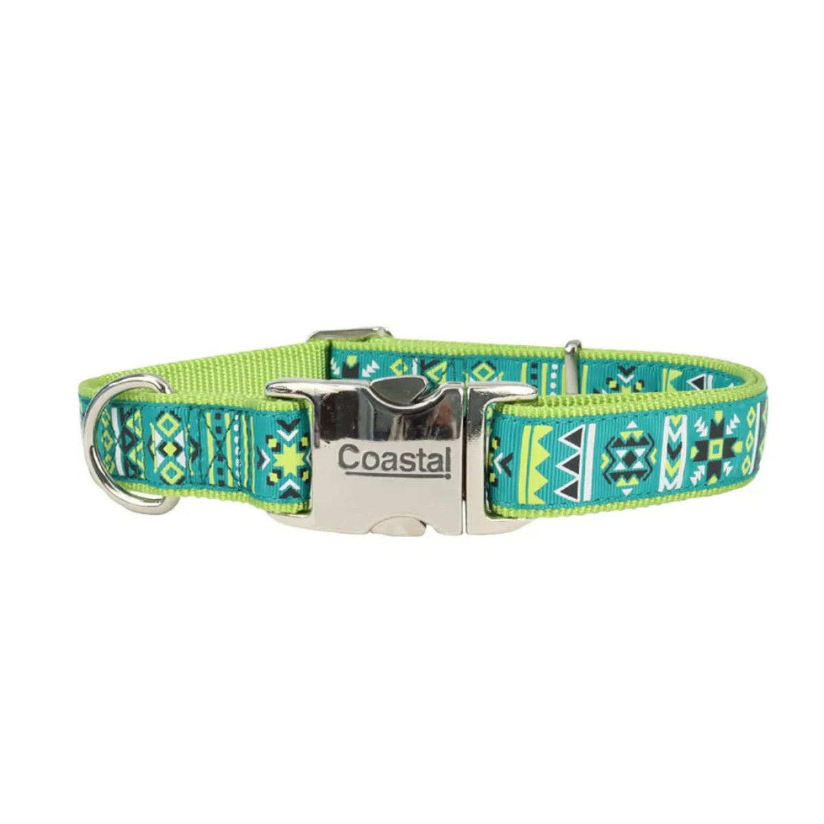 Ryan's Pet Supplies Coastal Ribbon Adjustable Dog Collar With Metal Buckle