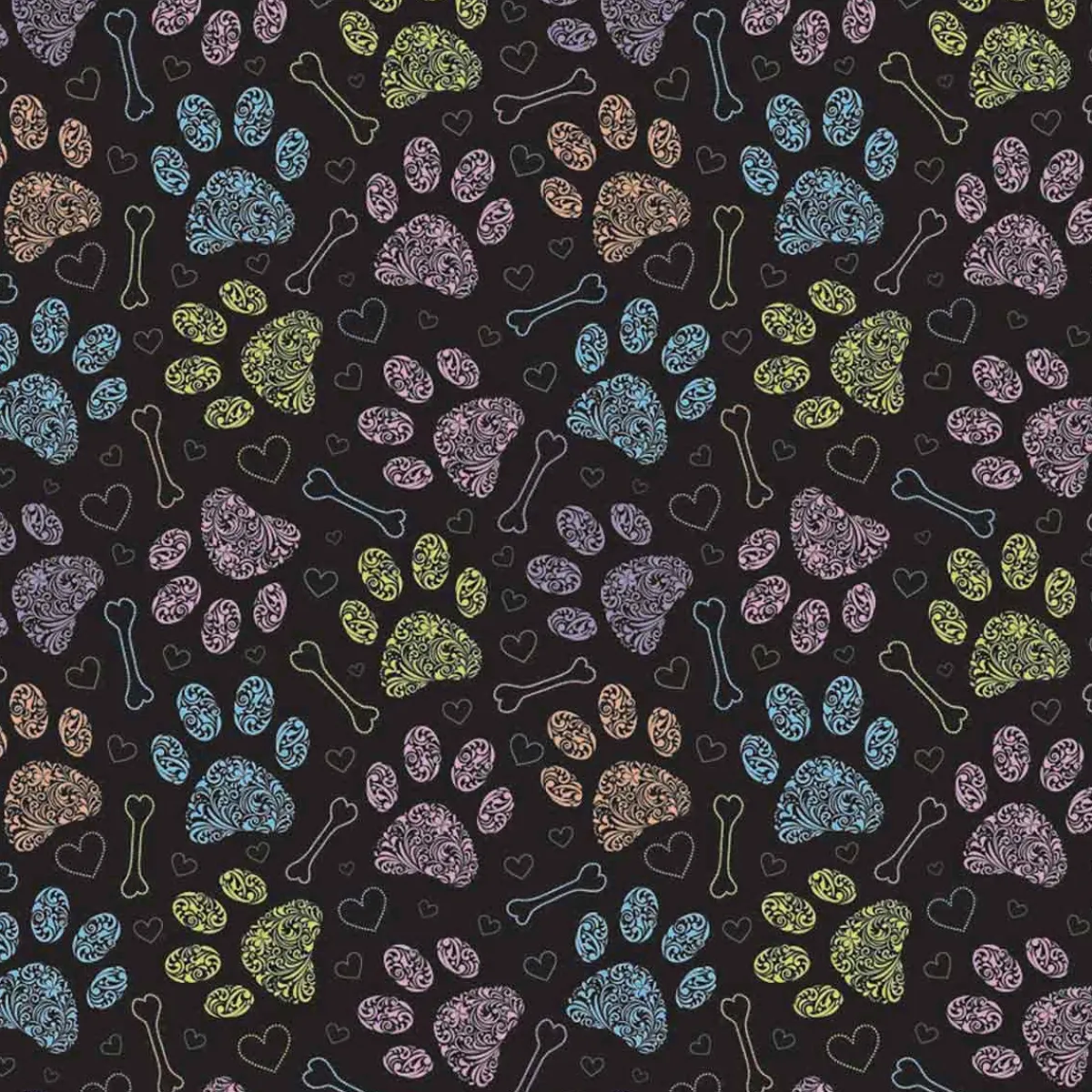 Ryan's Pet Supplies Colorful Paw Dog Bandana
