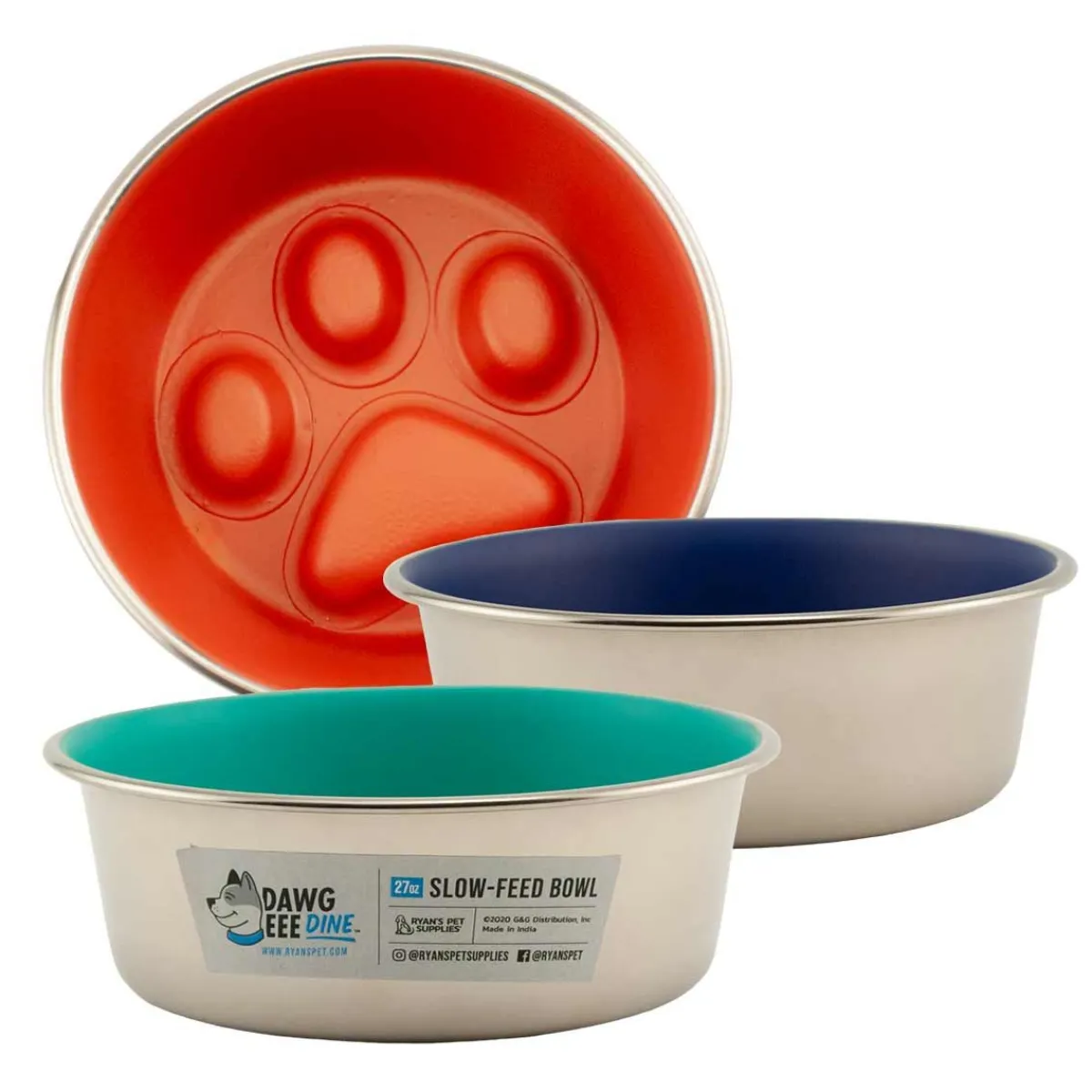 Ryan's Pet Supplies Dawgeee Dine Slow Feed Dog Bowls