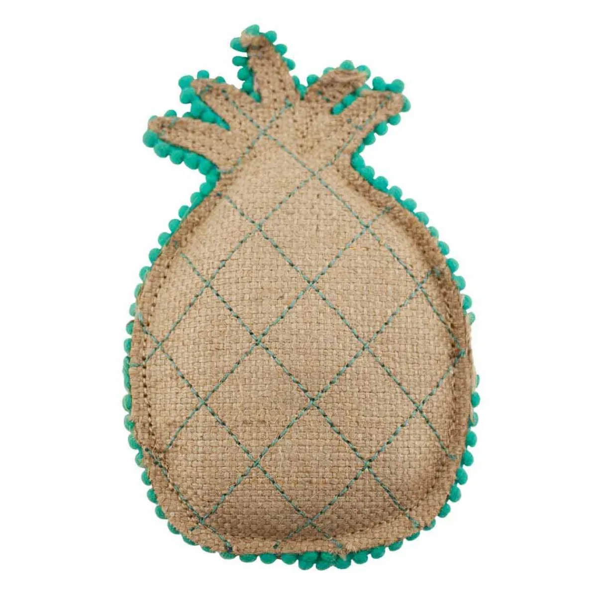 Ryan's Pet Supplies Dawgeee Play Quilted Canvas Mint Pineapple Dog Toy - 7"