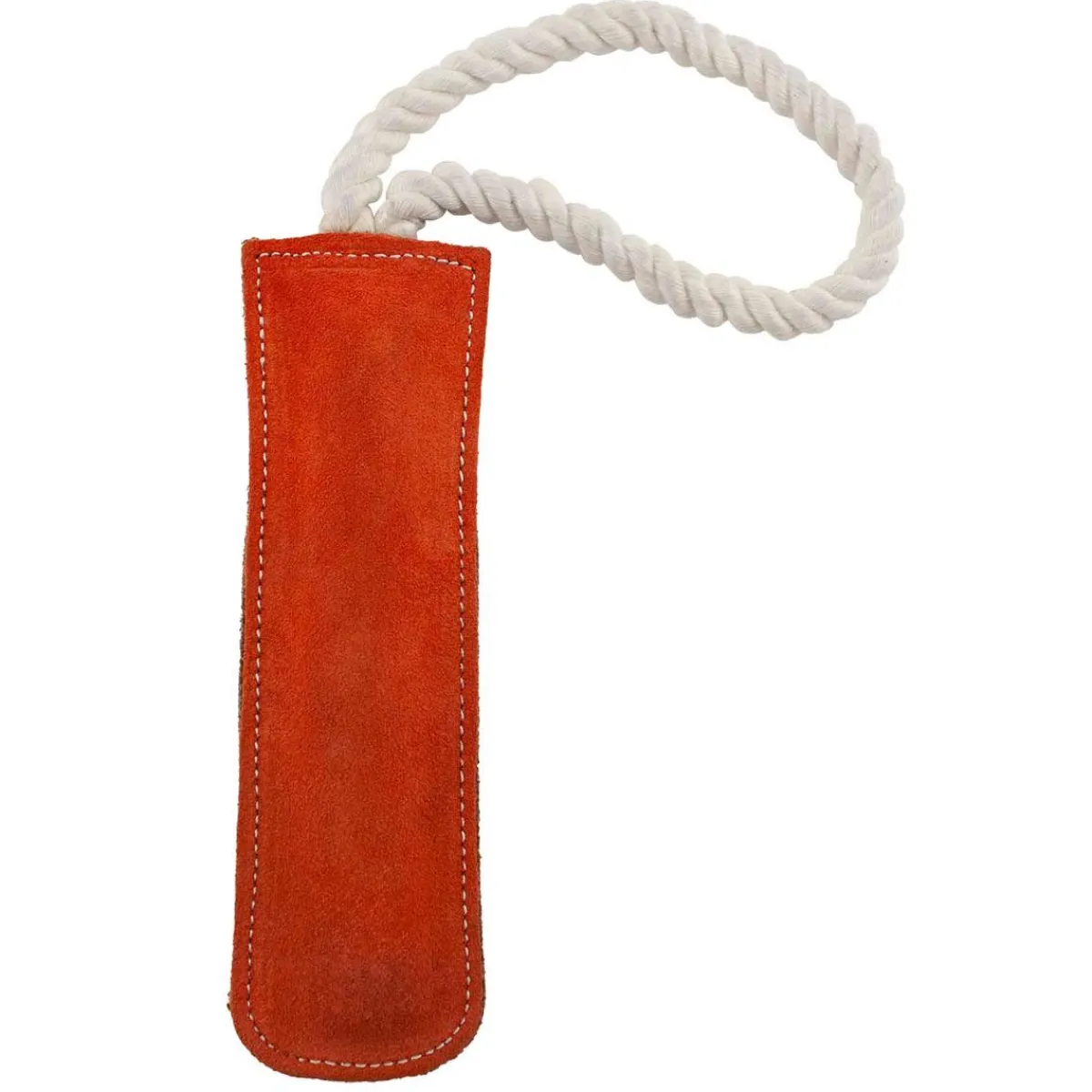 Ryan's Pet Supplies Dawgeee Play Suede Leather Baton with Rope Dog Toy - 15"