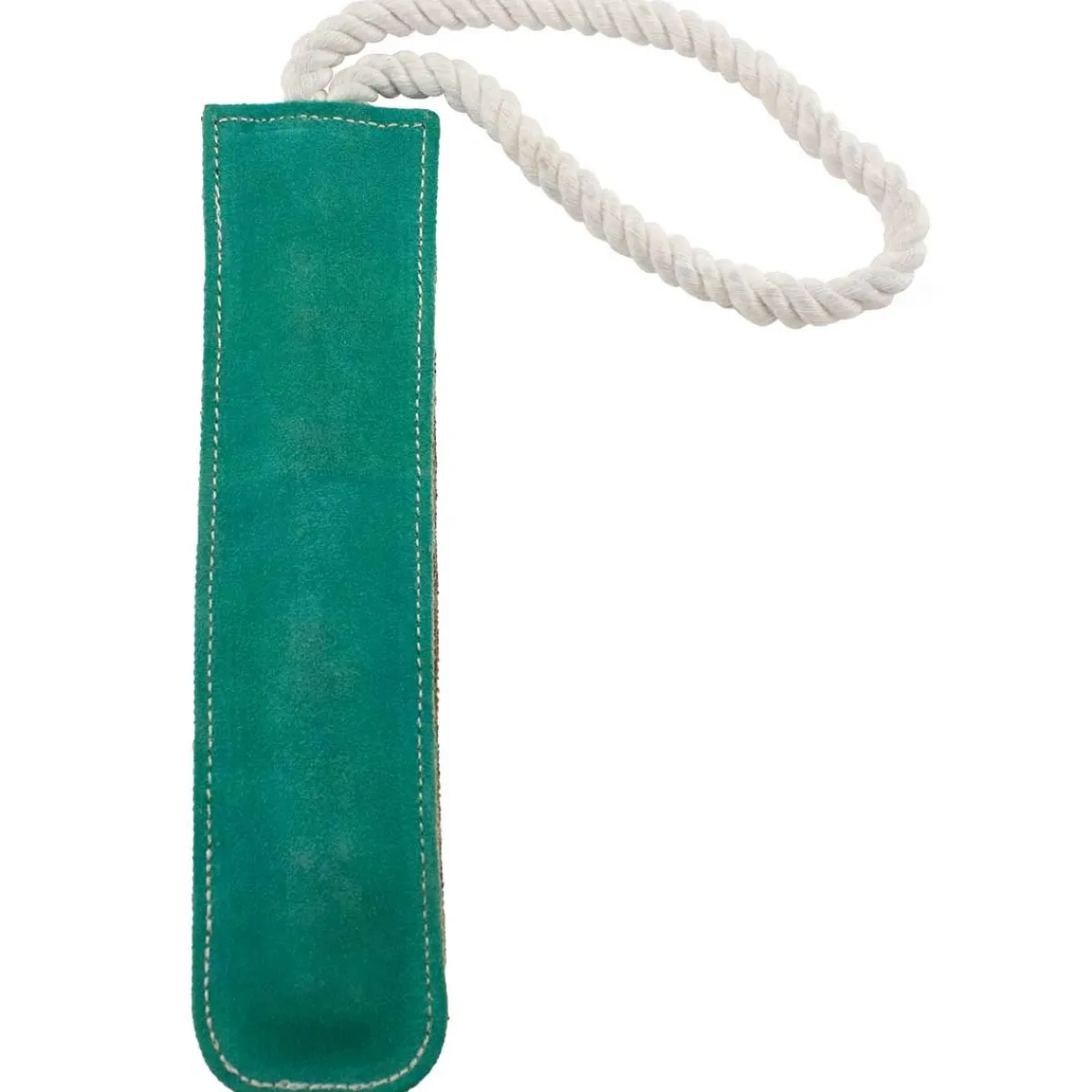 Ryan's Pet Supplies Dawgeee Play Suede Leather Baton with Rope Dog Toy - 19"