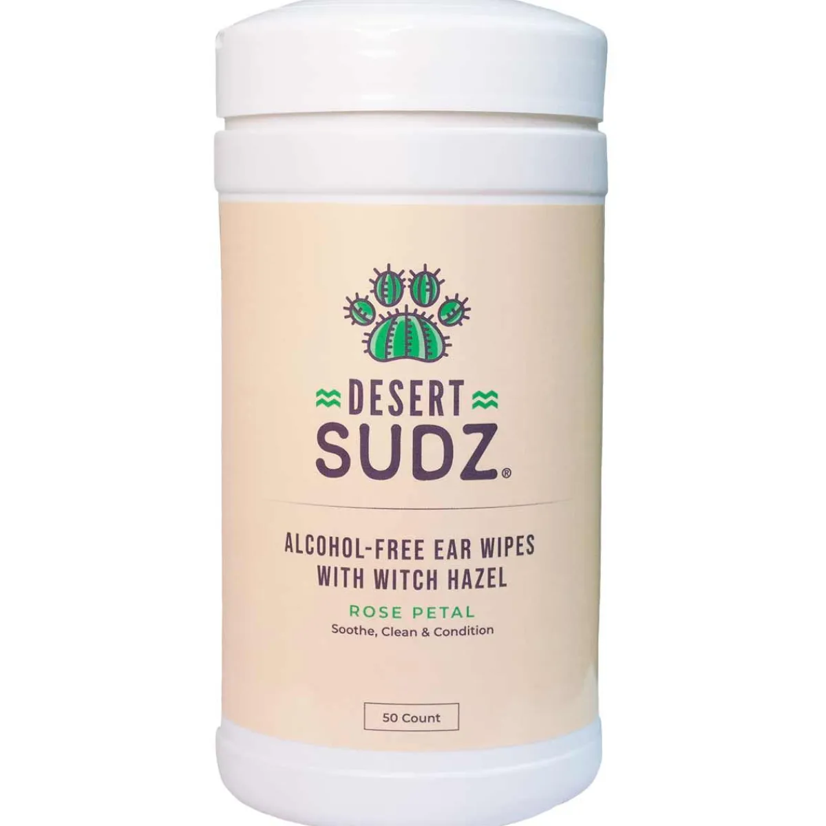 Ryan's Pet Supplies Desert Sudz Witch Hazel & Rose Alcohol-Free Ear Wipes - 50ct