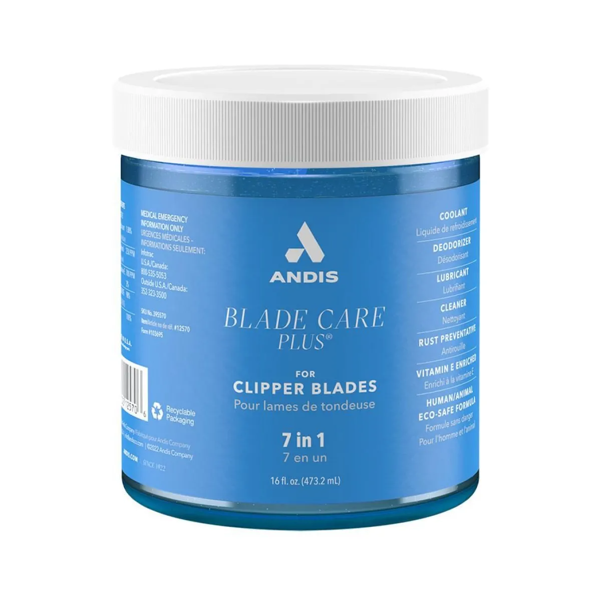 Ryan's Pet Supplies Eco-Safe Andis Blade Care Plus - 16oz Dip Jar