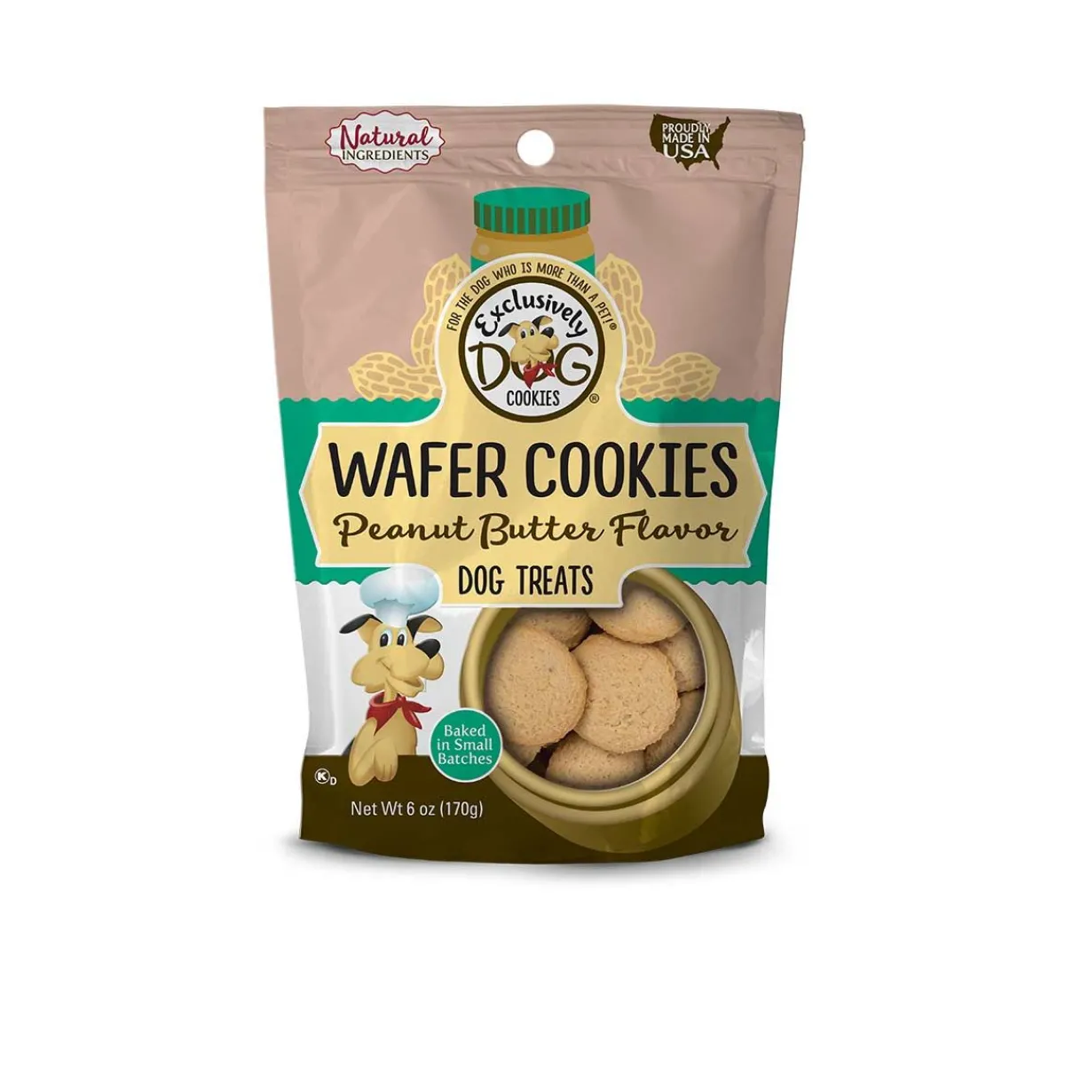Ryan's Pet Supplies Exclusively Dog Wafer Cookies Peanut Butter Flavor 6 oz