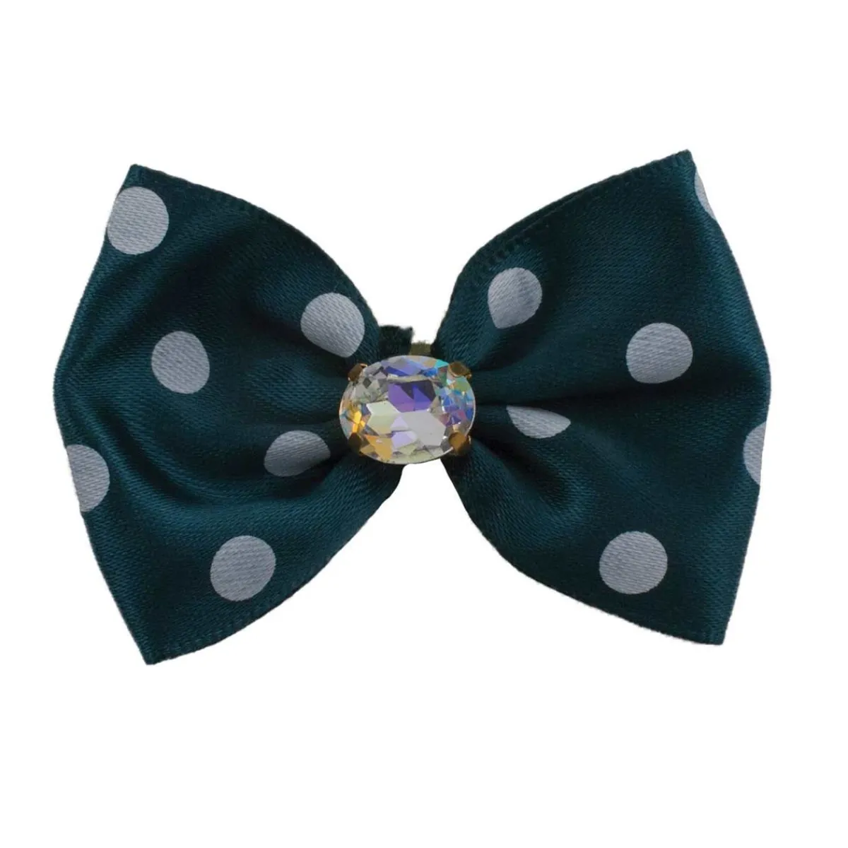 Ryan's Pet Supplies Fancy Finishes Assorted Rhinestone & Dot Print Satin Bows