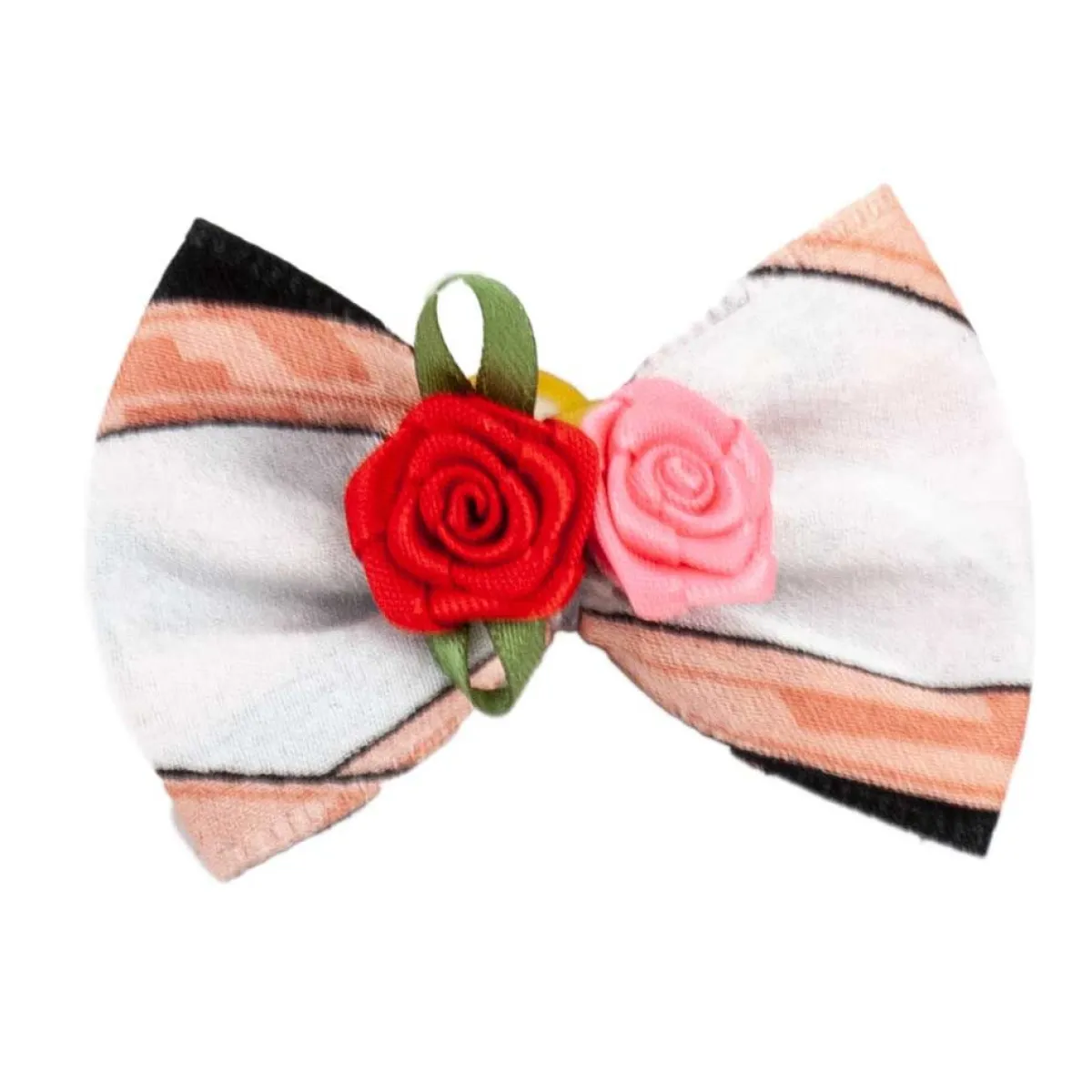 Ryan's Pet Supplies Fancy Finishes Designer Satin Bows with Double Rose - 24ct