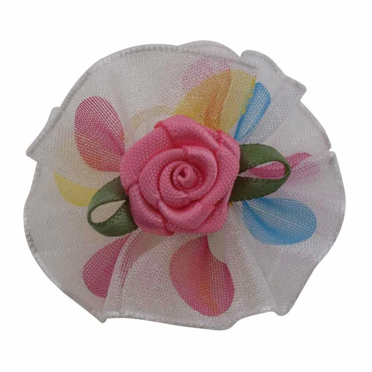 Ryan's Pet Supplies Fancy Finishes Organza Rose Bows With Assorted Dot Print