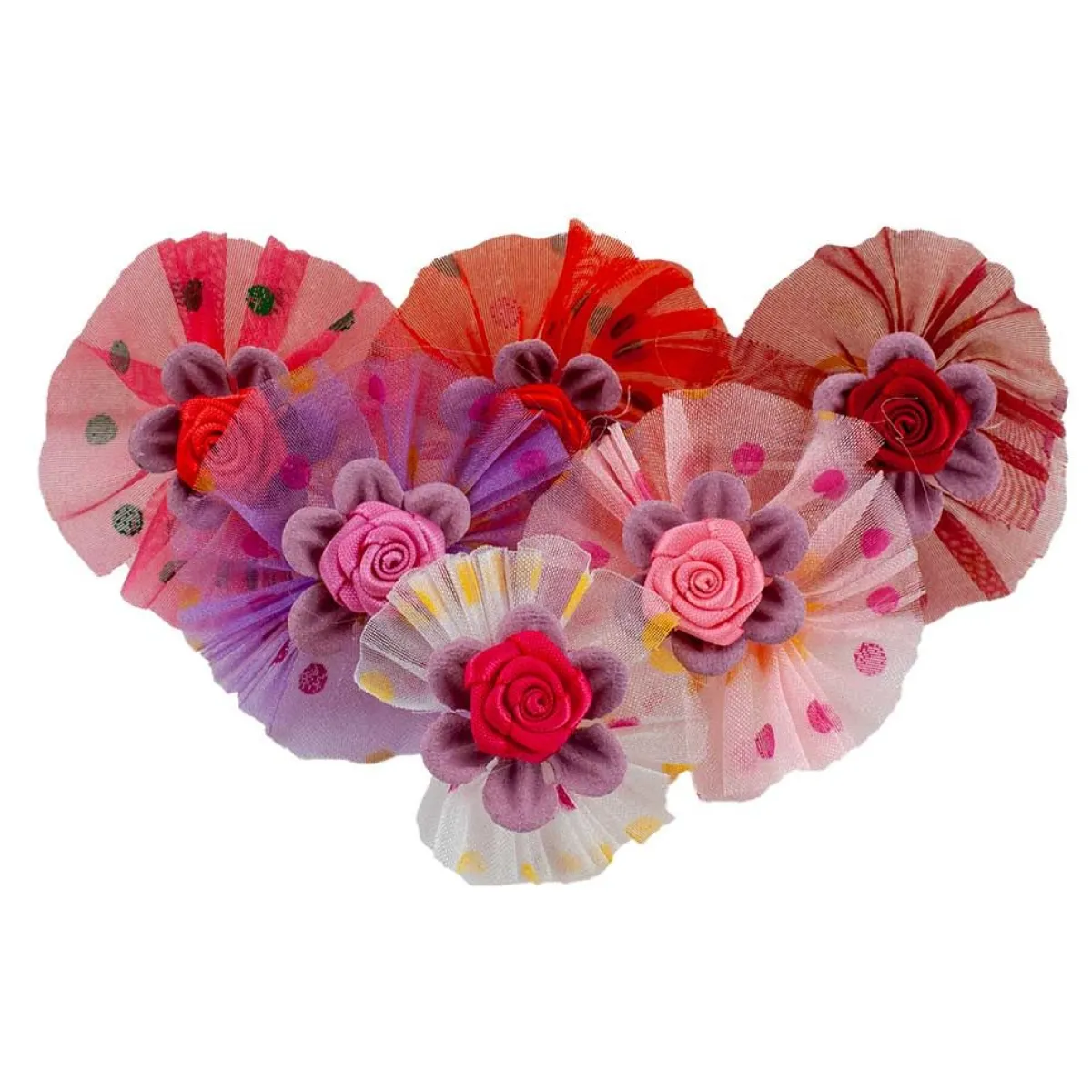 Ryan's Pet Supplies Fancy Finishes Printed Dots Organza Dog Bows 100 Count