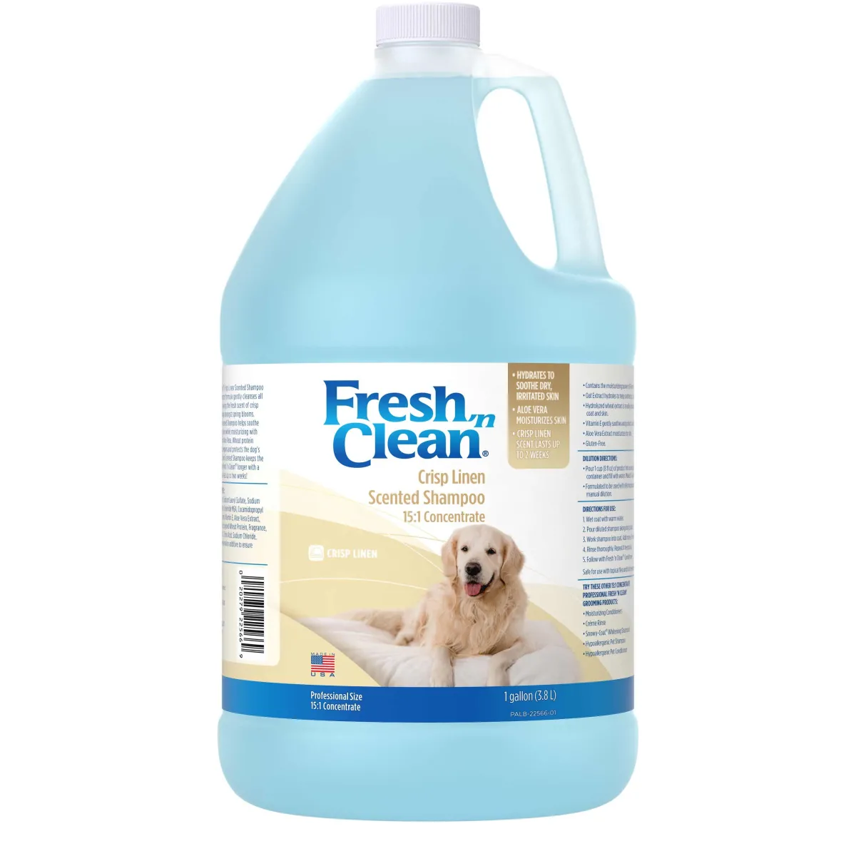 Ryan's Pet Supplies Fresh 'N Clean Crisp Linen Dog Shampoo 15:1 Gallon