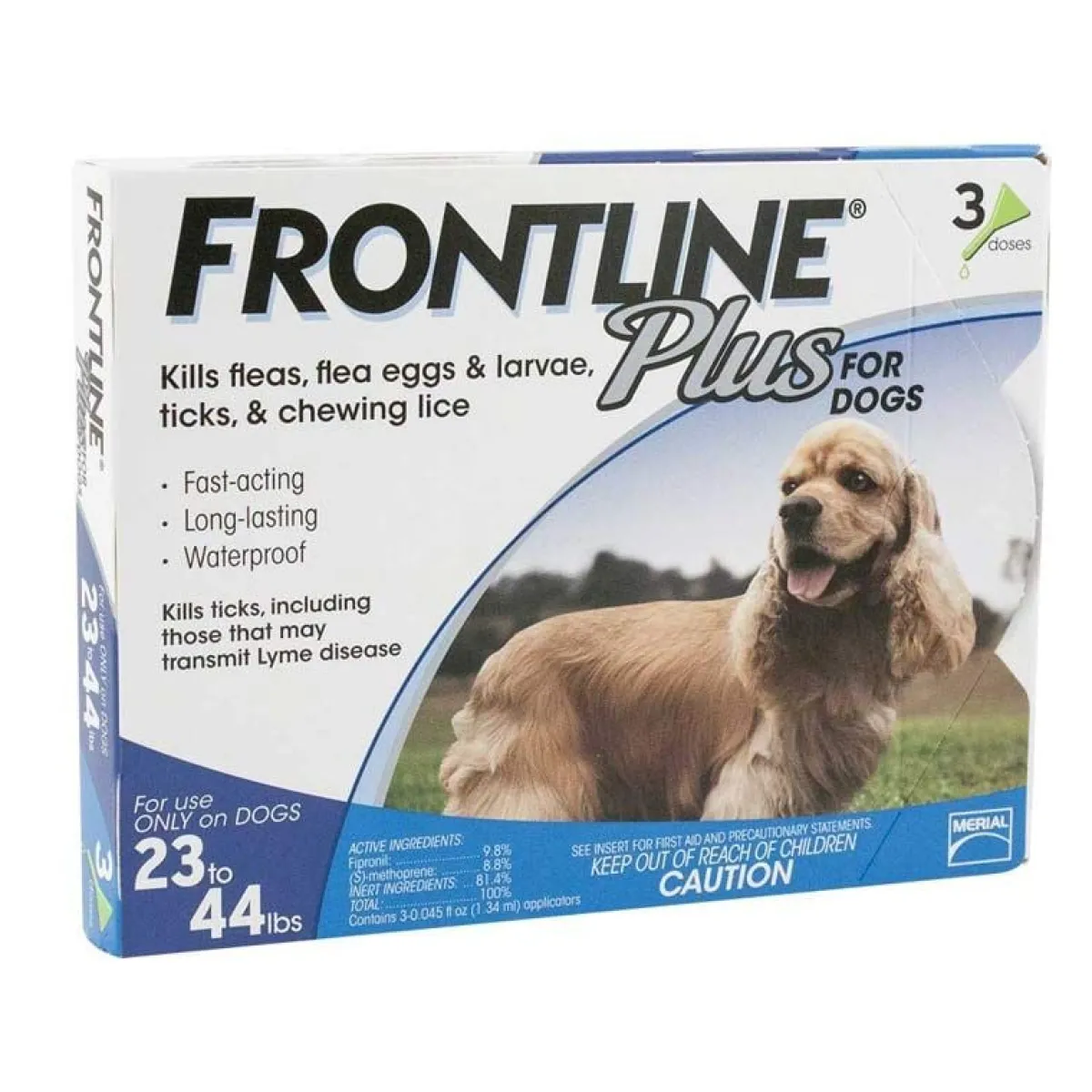 Ryan's Pet Supplies Frontline Plus Blue Flea Treatment Dogs 23-44 lbs 3 Pack