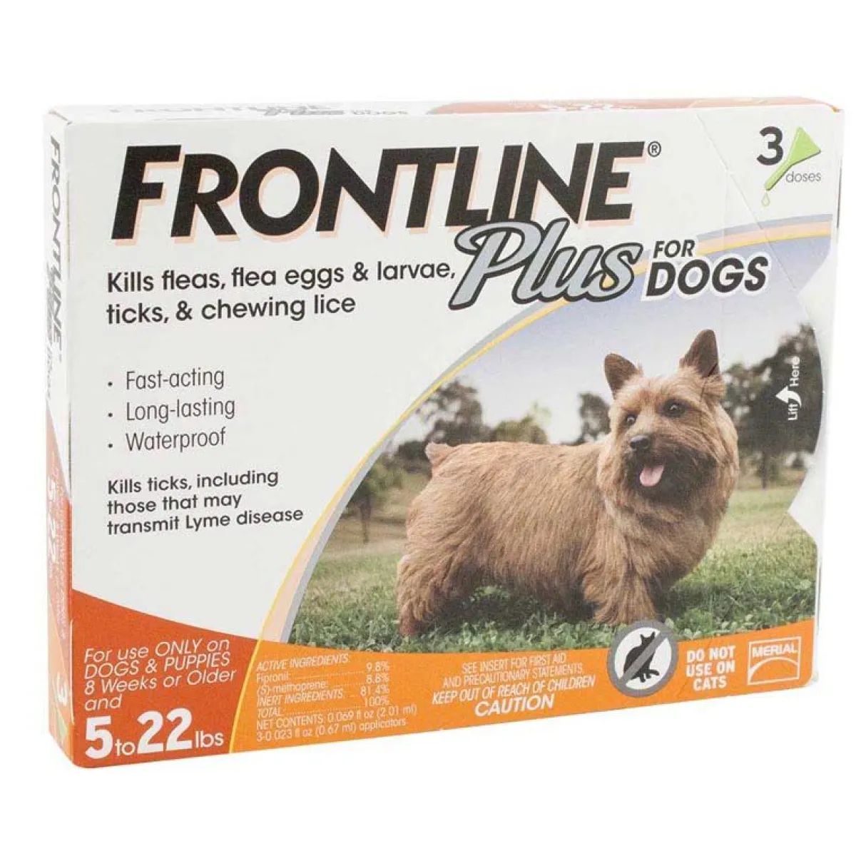 Ryan's Pet Supplies Frontline Plus Orange Flea Treatment Dogs 5-22 lbs 3 Pack