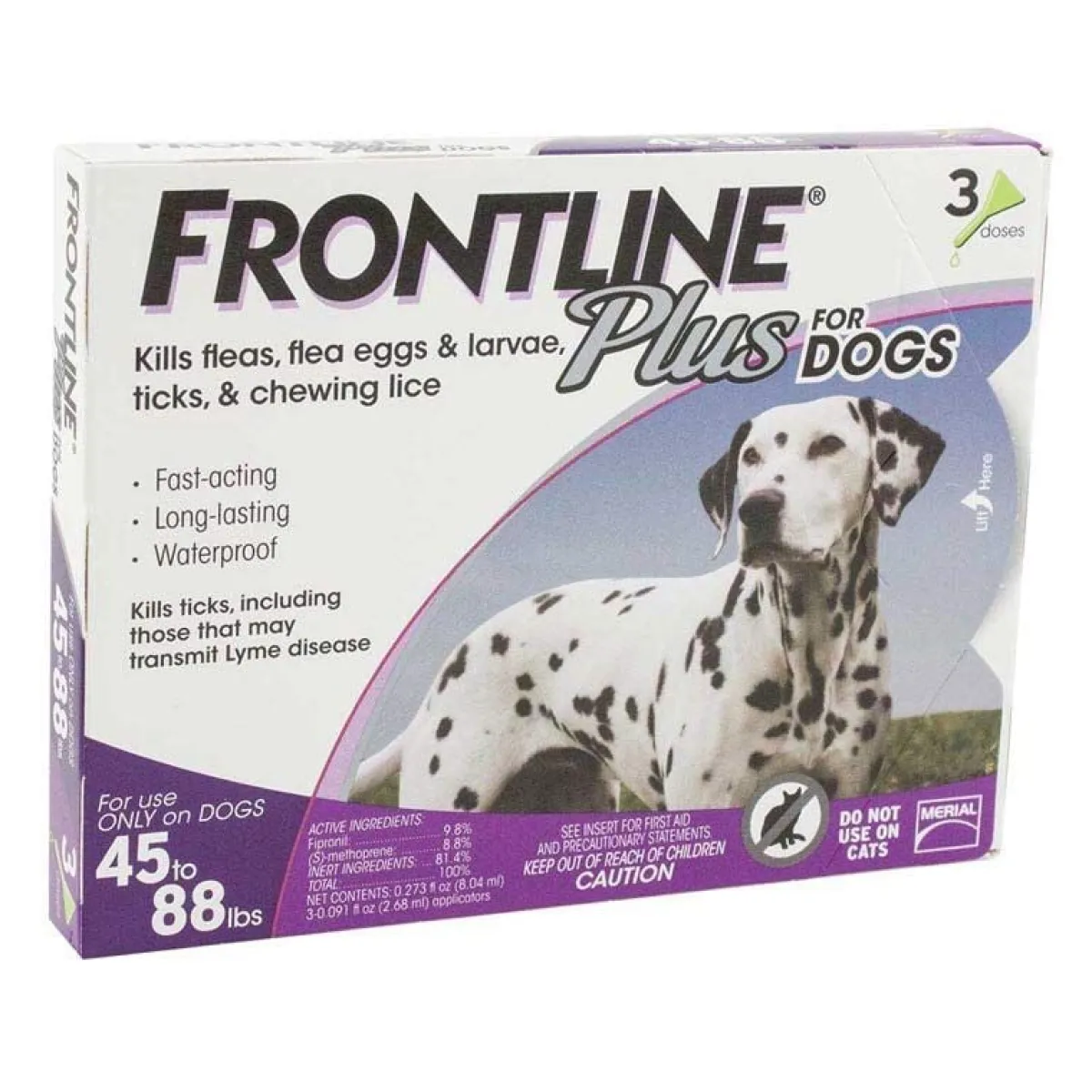 Ryan's Pet Supplies Frontline Plus Purple Flea Treatment Dogs 45-88 lbs 3 Pack