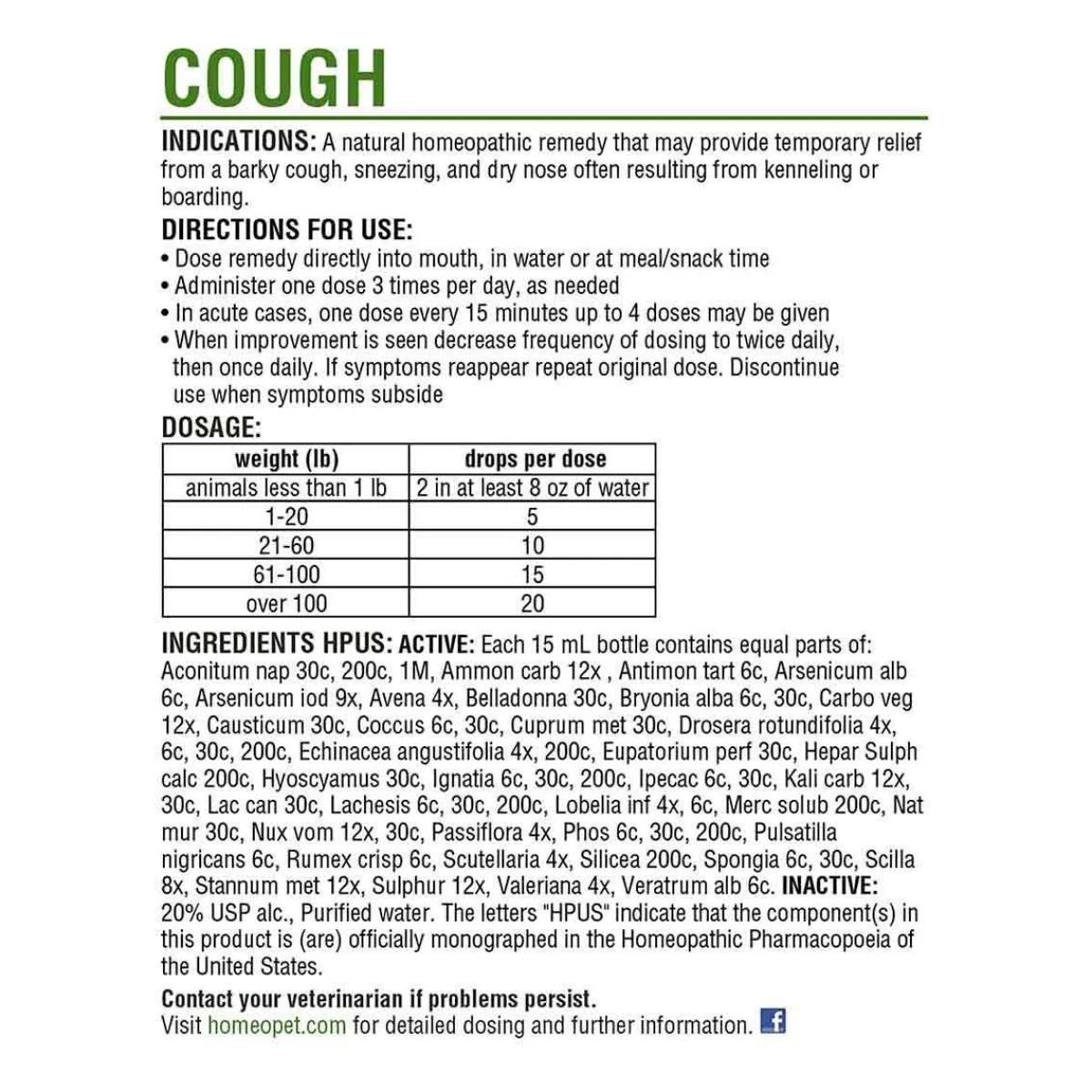 Ryan's Pet Supplies HomeoPet Cough