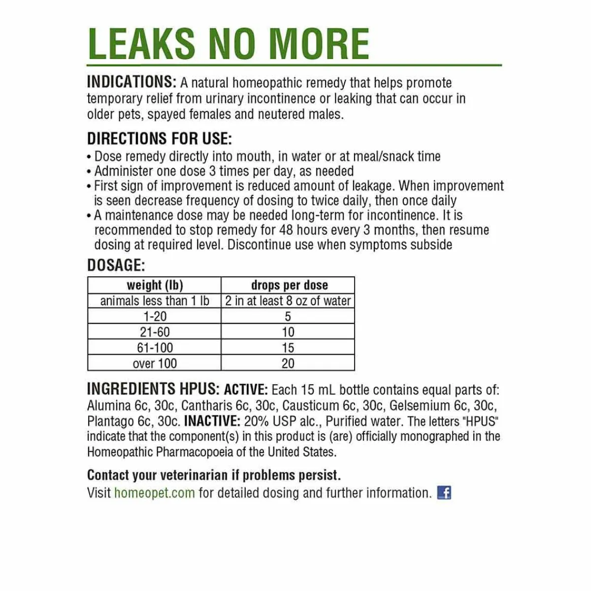 Ryan's Pet Supplies HomeoPet Leaks No More