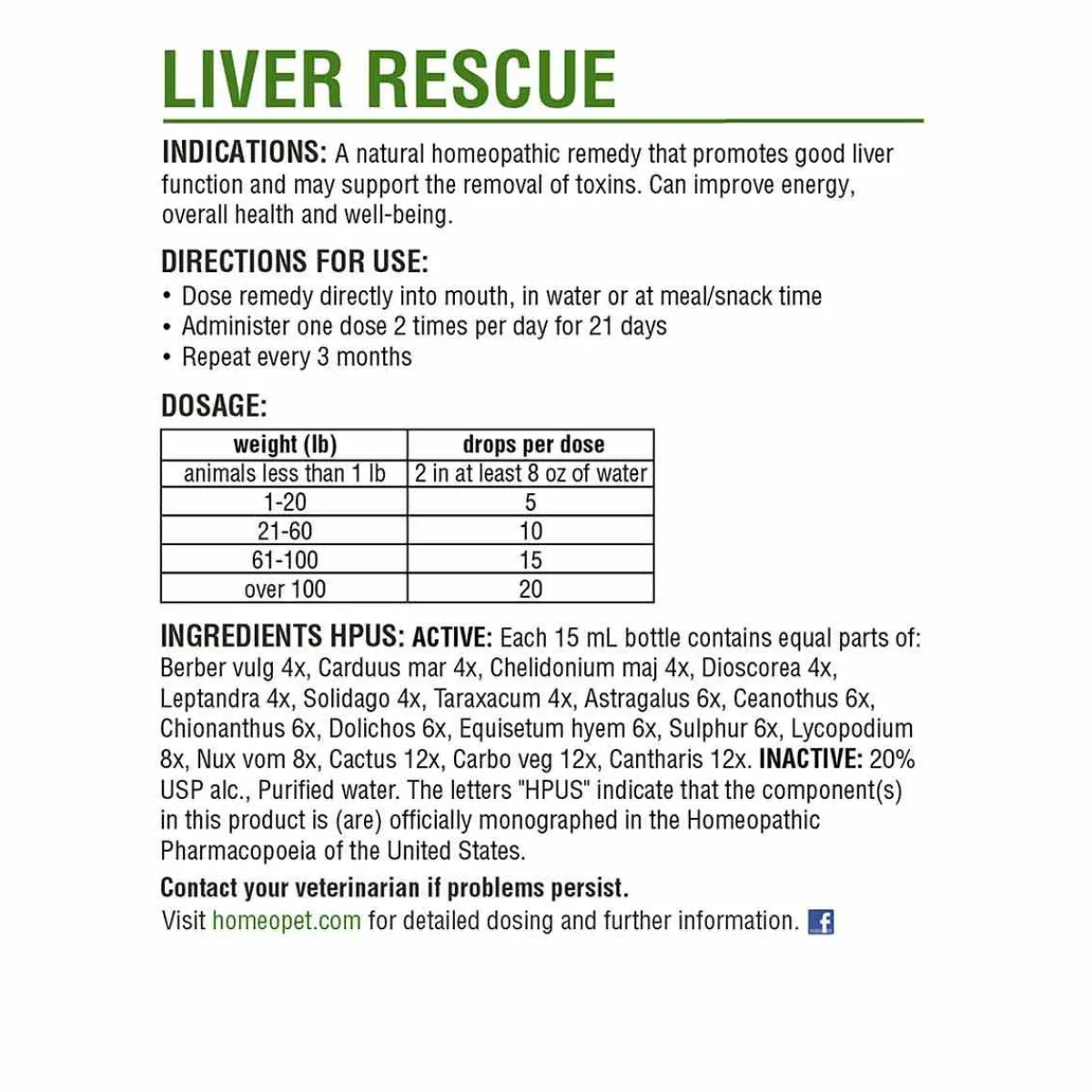 Ryan's Pet Supplies HomeoPet Liver Rescue