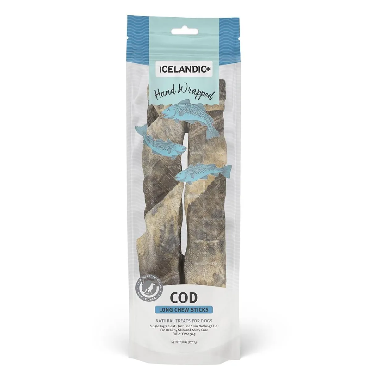 Ryan's Pet Supplies Icelandic+ Cod Skin Hand Wrapped Chew Stick
