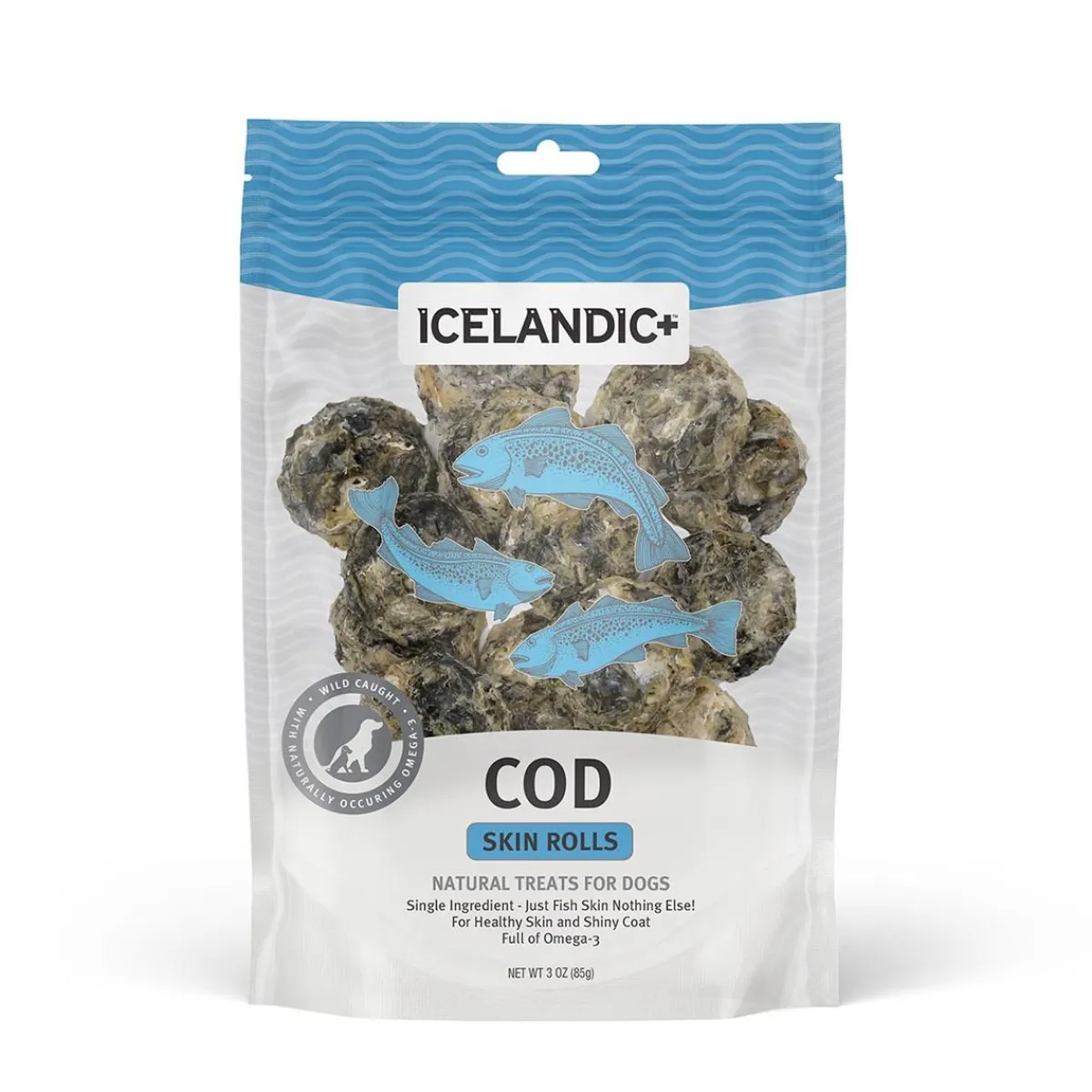 Ryan's Pet Supplies Icelandic+ Cod Skin Rolls Healthy Dog Treats (3oz.)