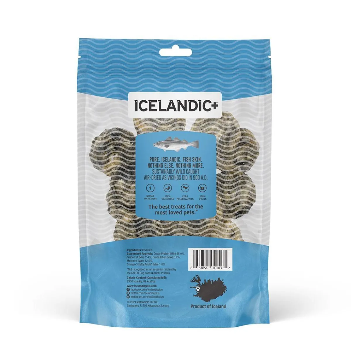 Ryan's Pet Supplies Icelandic+ Cod Skin Rolls Healthy Dog Treats (3oz.)