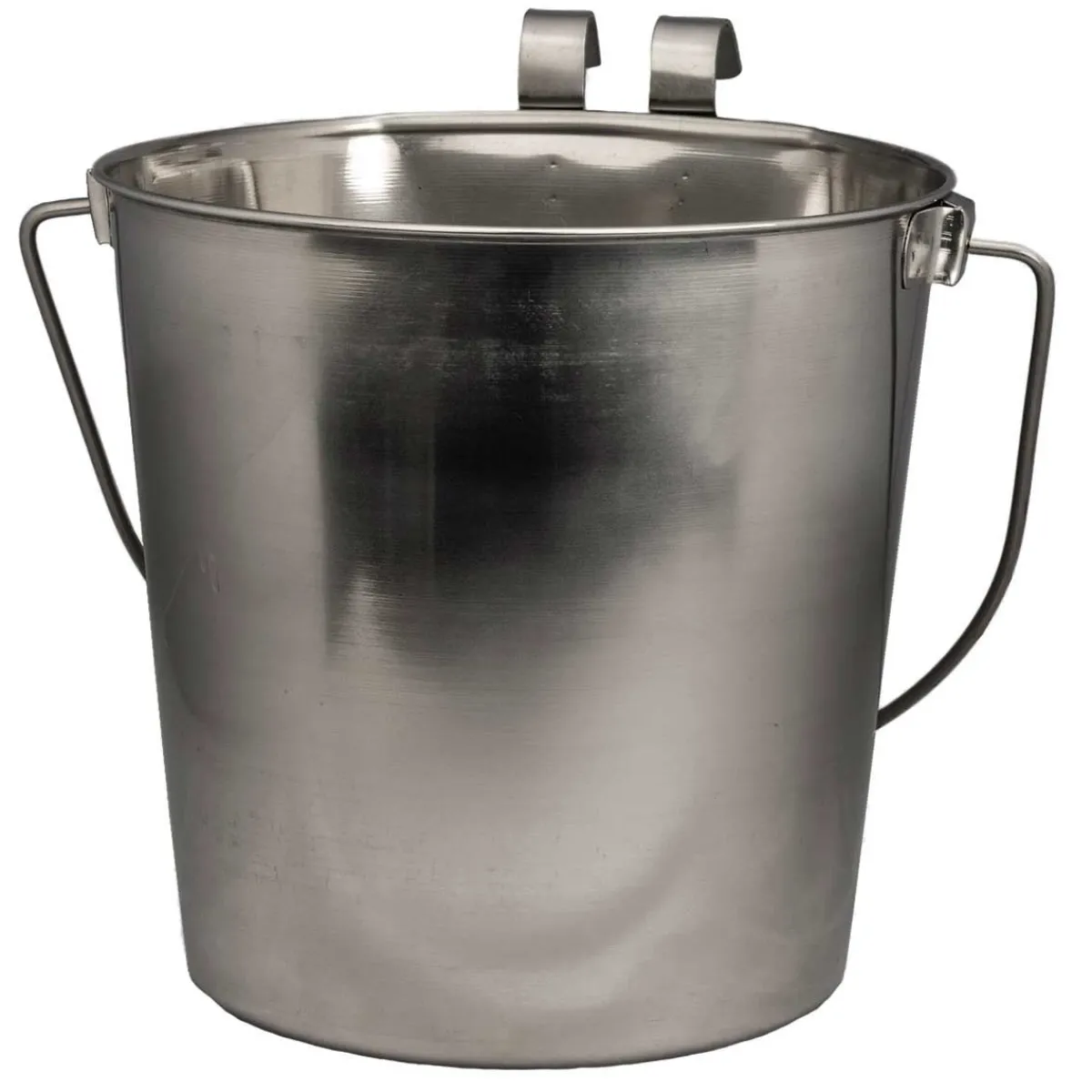 Ryan's Pet Supplies Indipets - Flat Side Stainless Steel Pail for Kennels - 4 QT