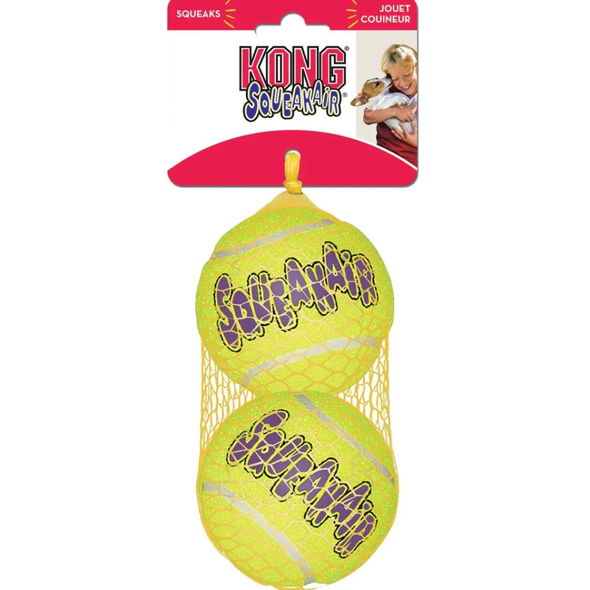 Ryan's Pet Supplies KONG Air Dog Squeaker Tennis Ball Large 3" 2-Pack