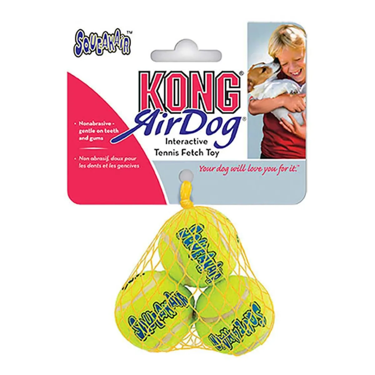Ryan's Pet Supplies KONG Airdog Squeaker Tennis Ball Small 2" 3-Pack