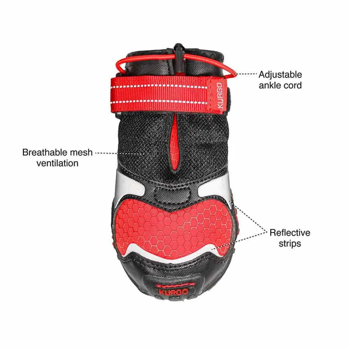 Ryan's Pet Supplies Kurgo Blaze Cross Shoe - XXS Chili Red/Black