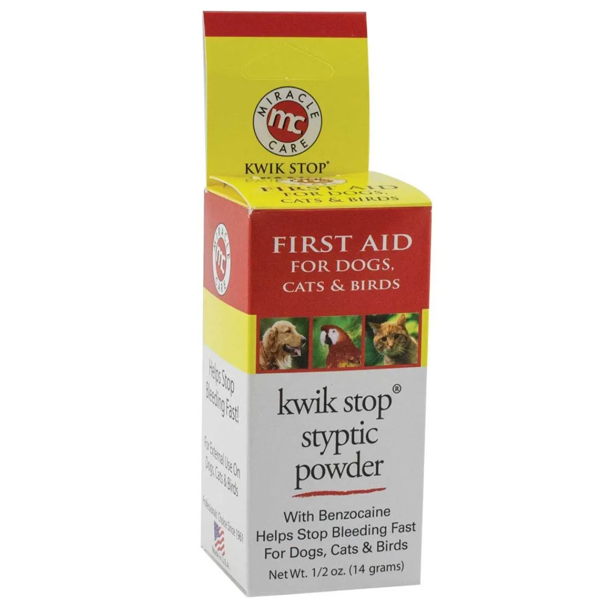 Ryan's Pet Supplies Kwik Stop Styptic Powder With Benzocaine for Pets - 0.5oz