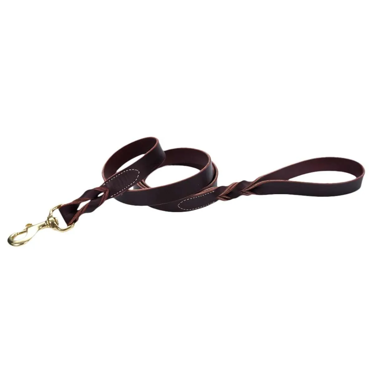 Ryan's Pet Supplies Latigo Leather Twist Lead with Brass Hardware 1" X 6'