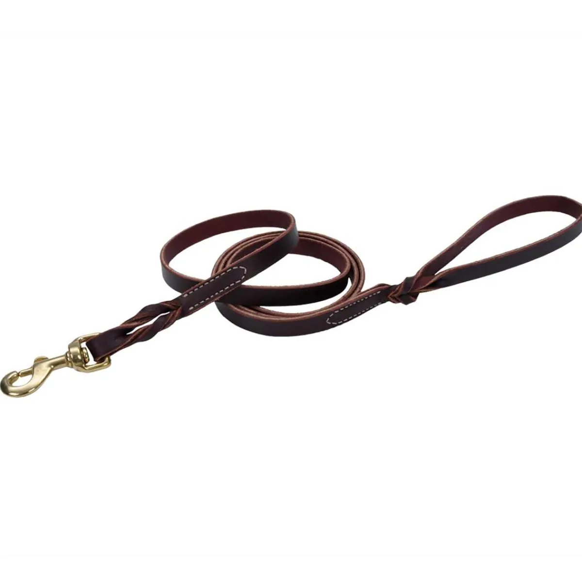 Ryan's Pet Supplies Latigo Leather Twist Lead with Brass Hardware 5/8" X 6'