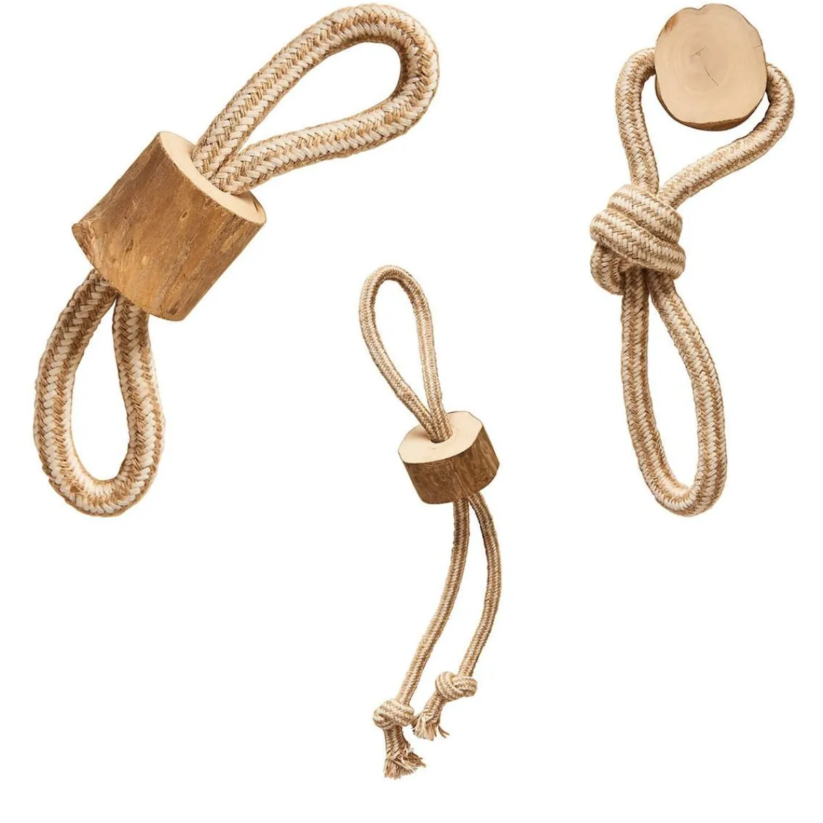 Ryan's Pet Supplies Love the Earth Coffee Wood Chew Rope Tug