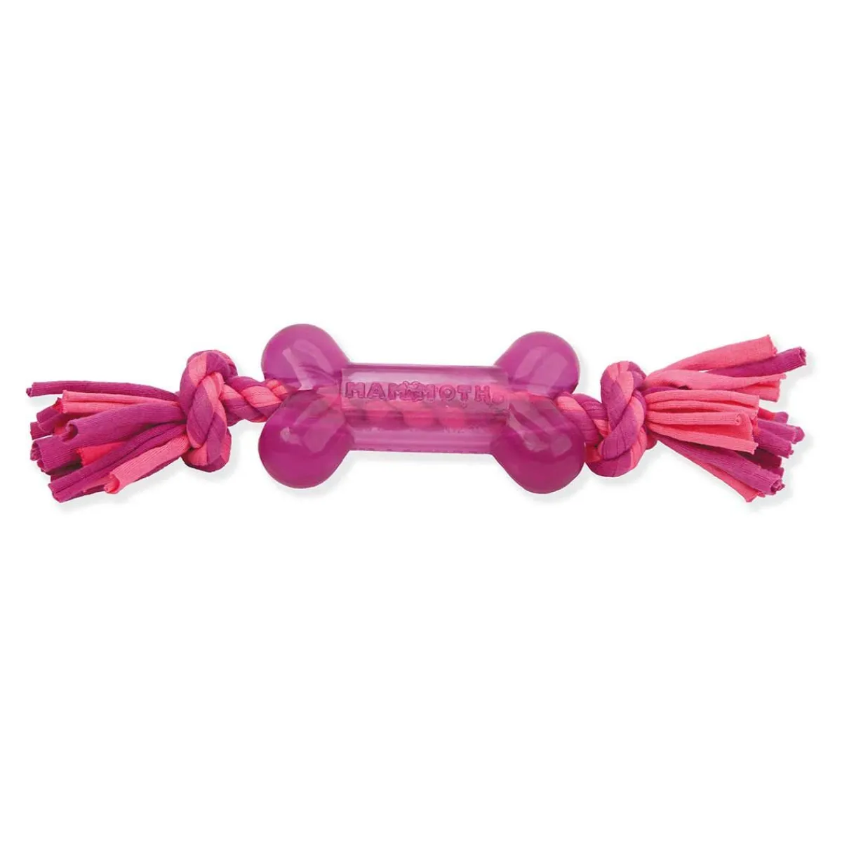 Ryan's Pet Supplies Mammoth Flossy Chew Cloth Bone With Cloth Rope Small 11"