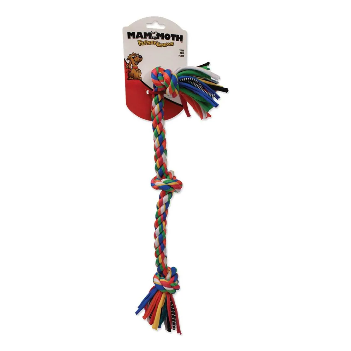 Ryan's Pet Supplies Mammoth Flossy Chew Cloth Rope Tug 3 Knot Medium 20"