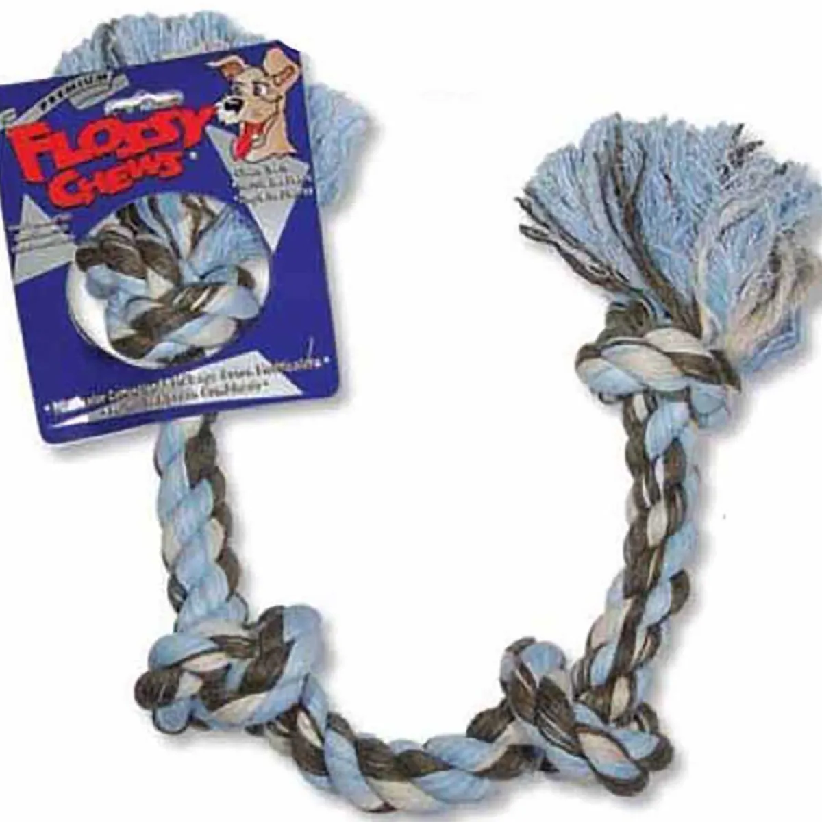 Ryan's Pet Supplies Mammoth Large 4 Knot Colored Rope Tug 27"