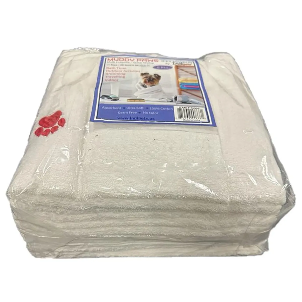 Ryan's Pet Supplies Muddy Paws Towel w/ Paws 20" x 40" - 6 pack