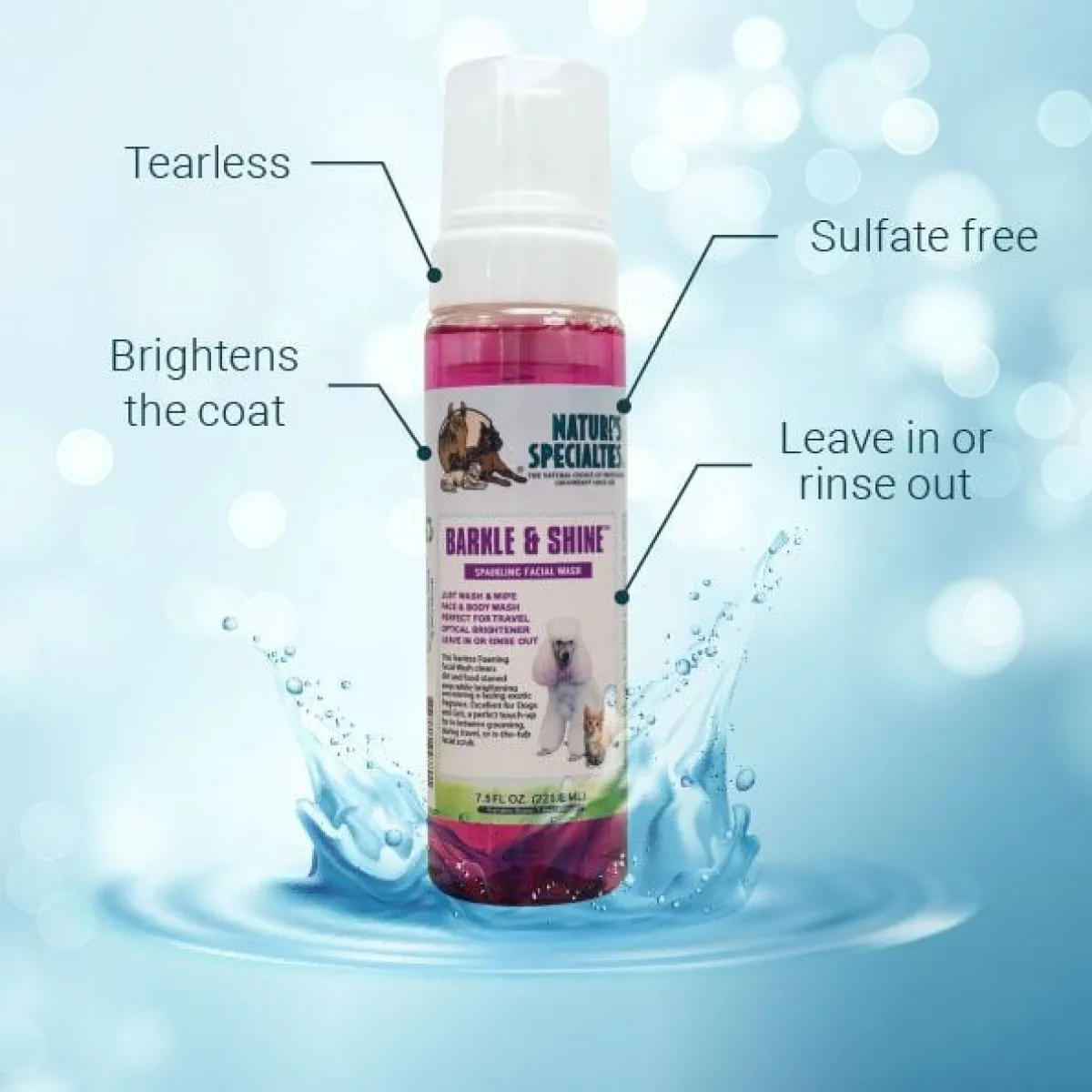 natures_specialties_barkle_and_shine_pet_facial_wash_1.webp Ryan's Pet Supplies Nature's Specialties Barkle and Shine Pet Facial Wash