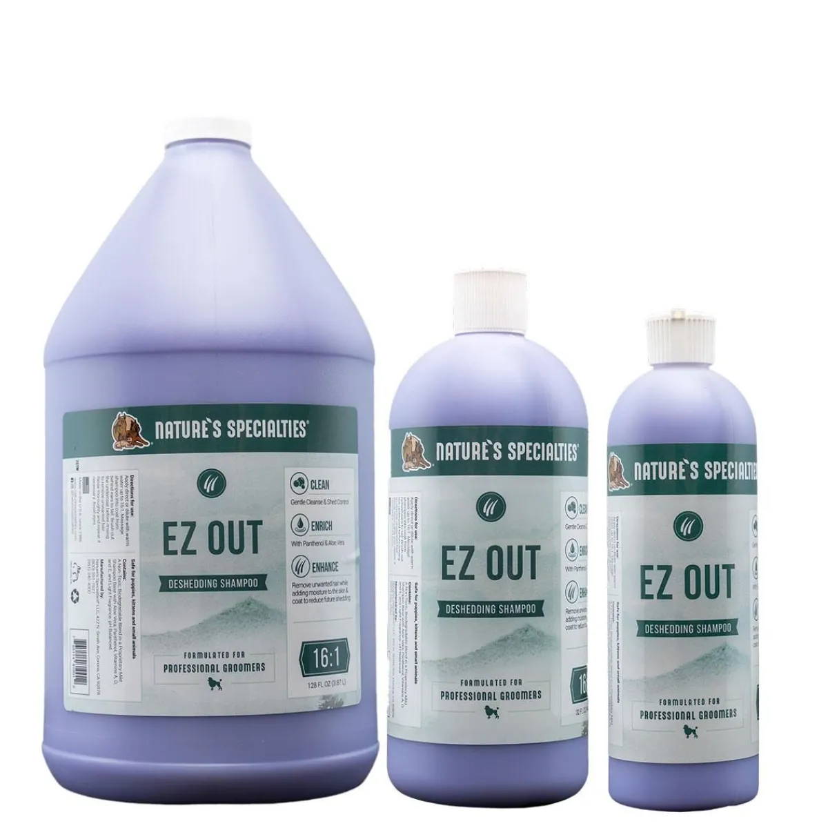 Ryan's Pet Supplies Natures Specialties EZ OUT Deshedding Pet Shampoo 16:1