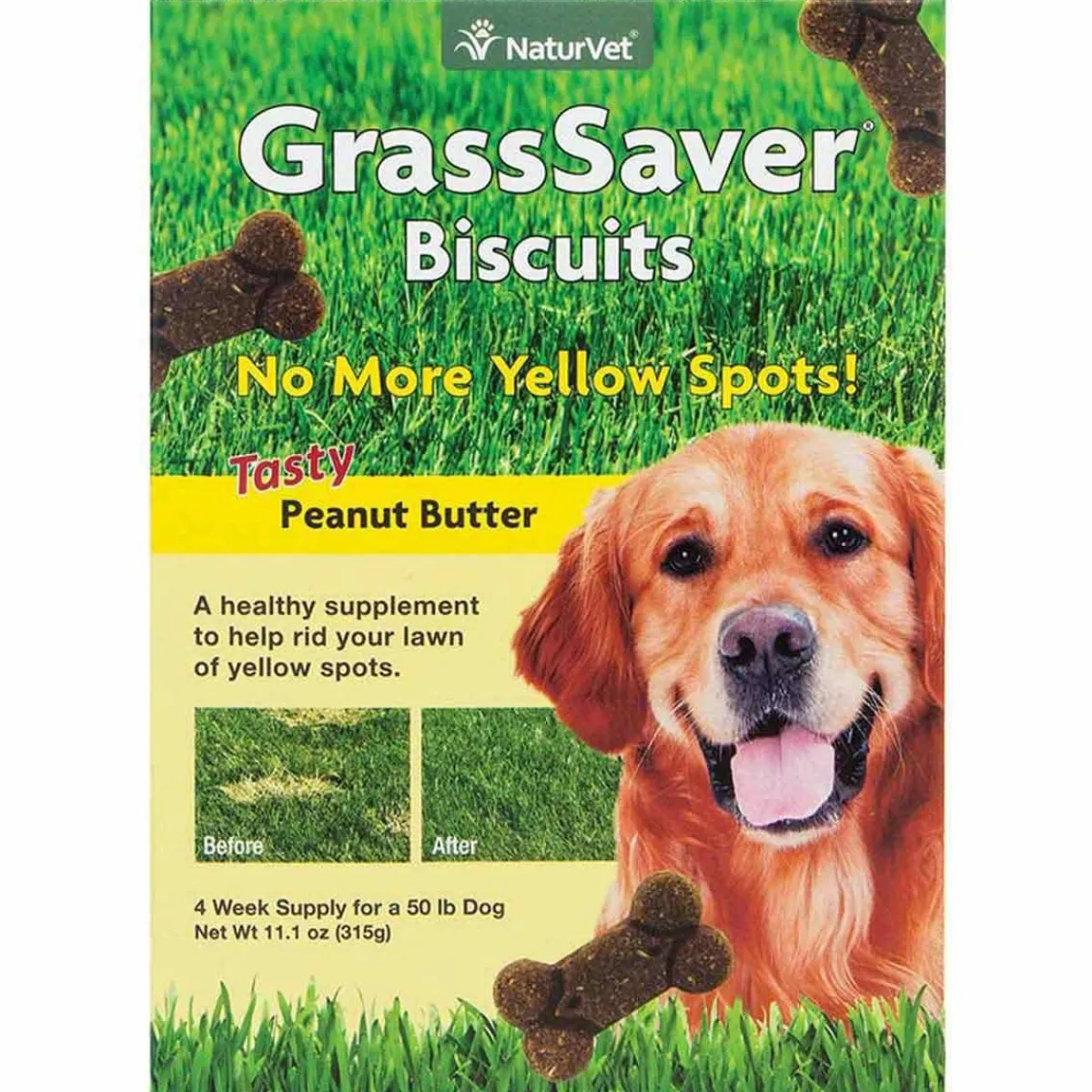 Ryan's Pet Supplies NaturVet GrassSaver Biscuits 11.1 oz - Peanut Butter