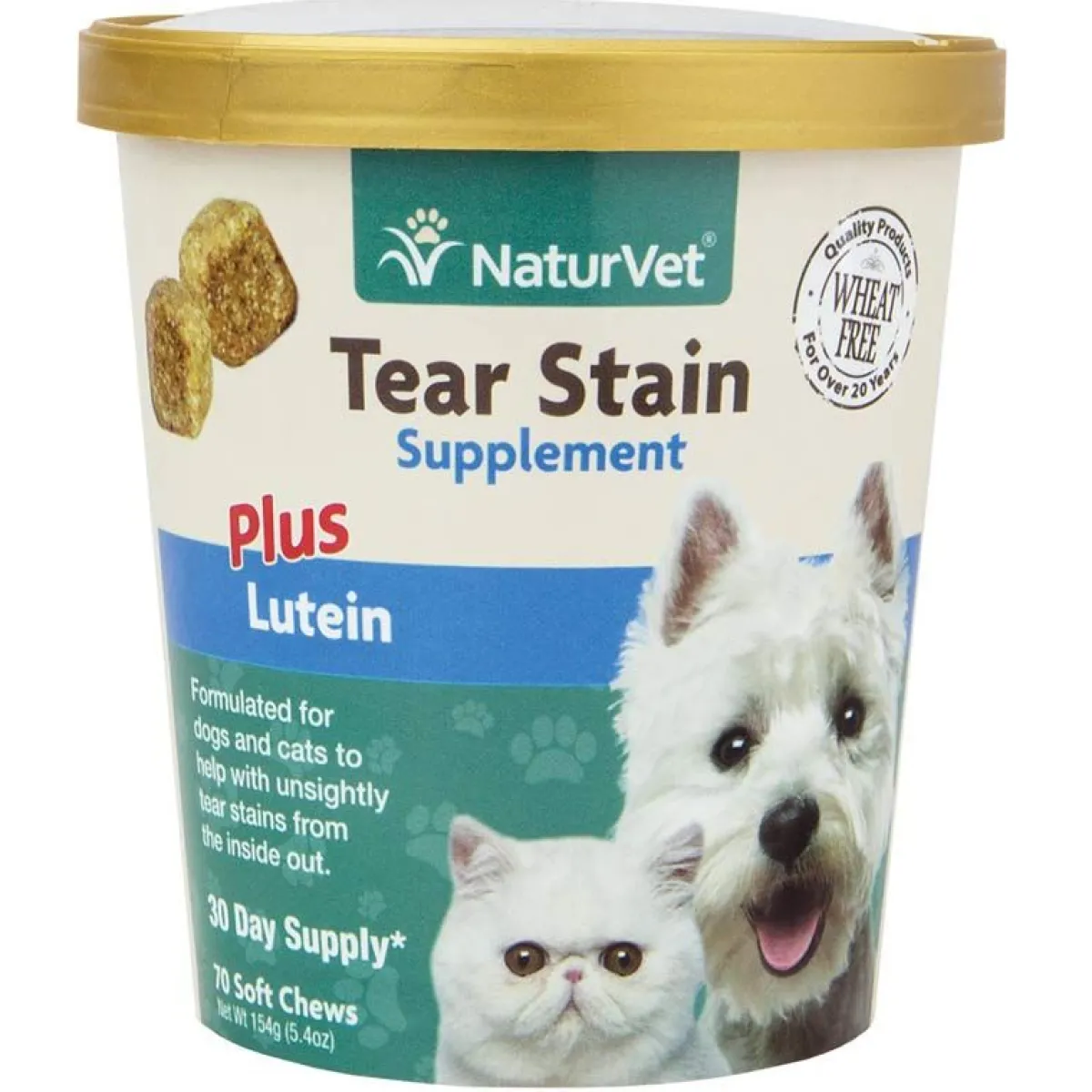 Ryan's Pet Supplies NaturVet Tear Stain Plus Lutein Soft Chews 70 Count