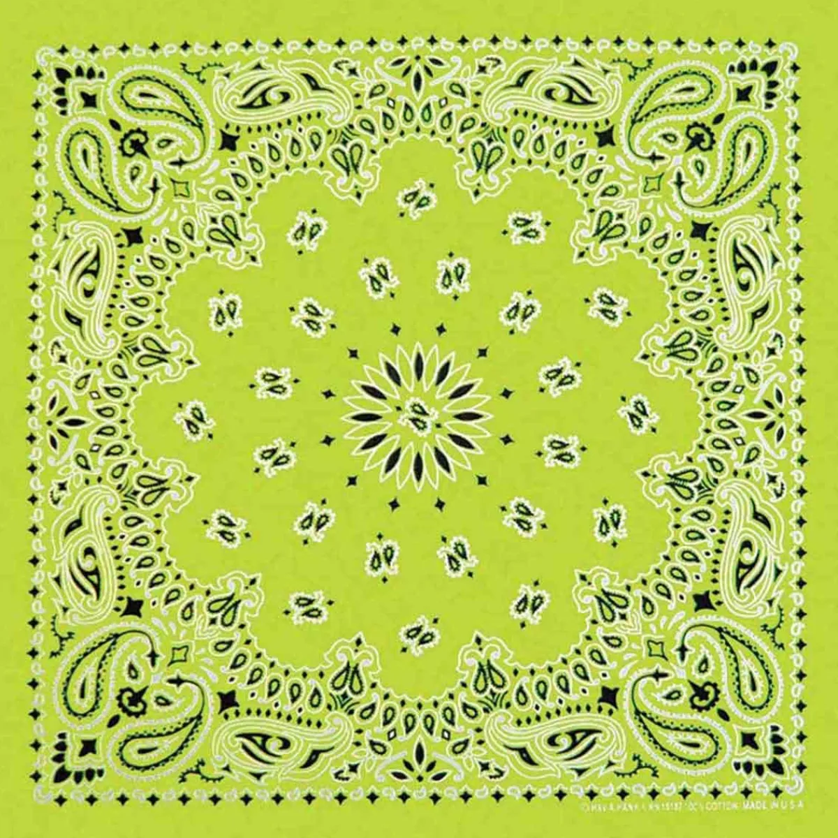 Ryan's Pet Supplies Neon Green Paisley Pet Bandana