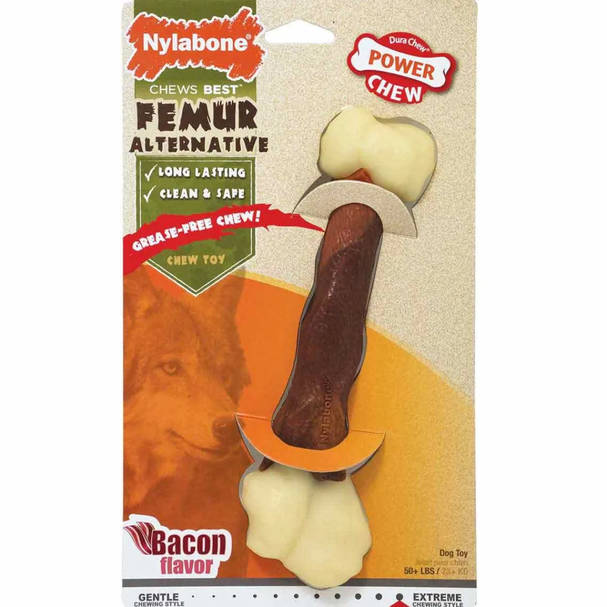 Ryan's Pet Supplies Nylabone Dura Chew Wild Alternatives Femur Bacon Large