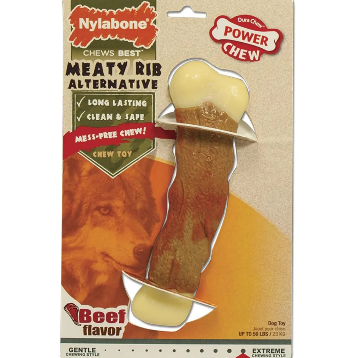 Ryan's Pet Supplies Nylabone Dura Chew Wild Alternatives Rib Beef