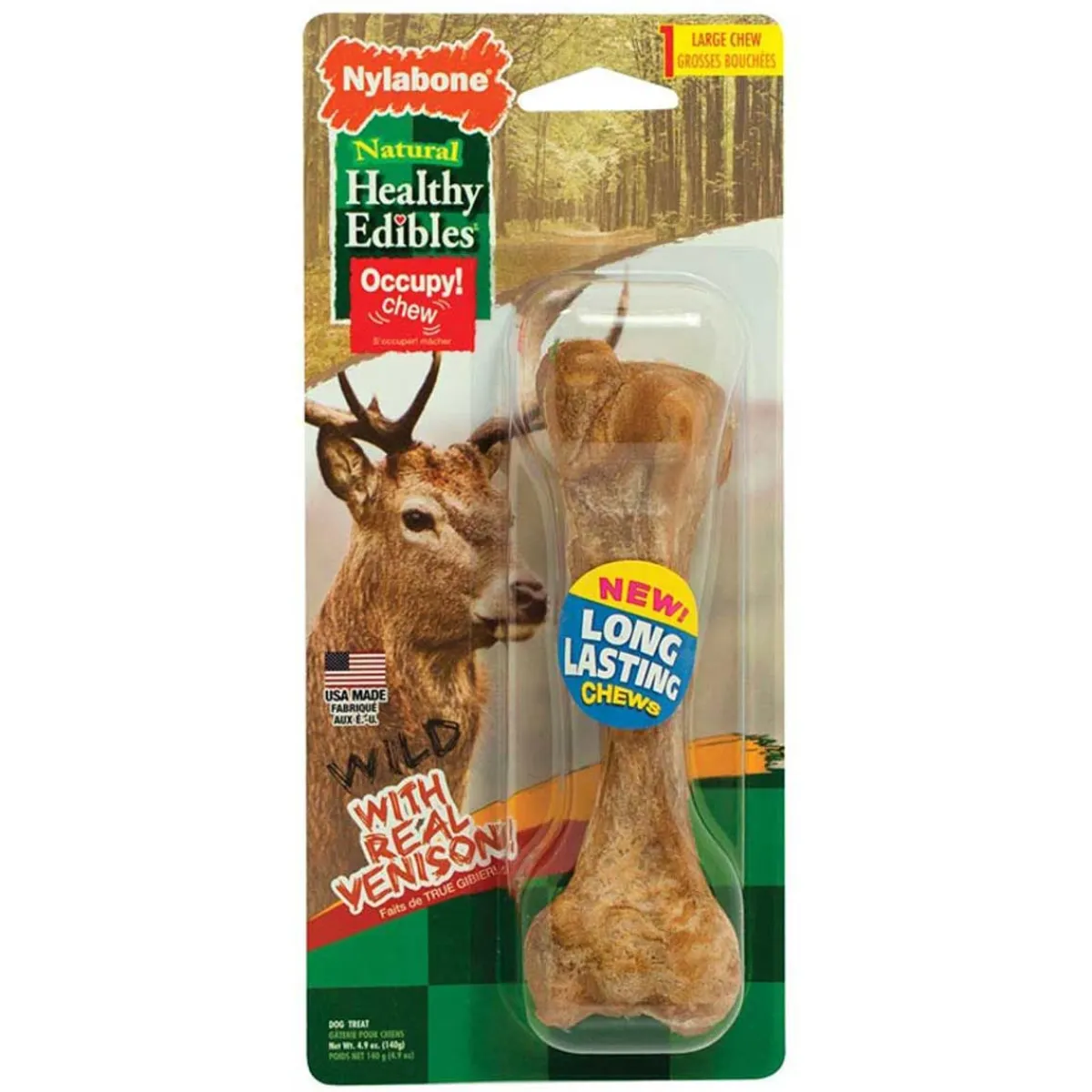Ryan's Pet Supplies Nylabone Healthy Edibles Wild With Real Meat Venison Large Single