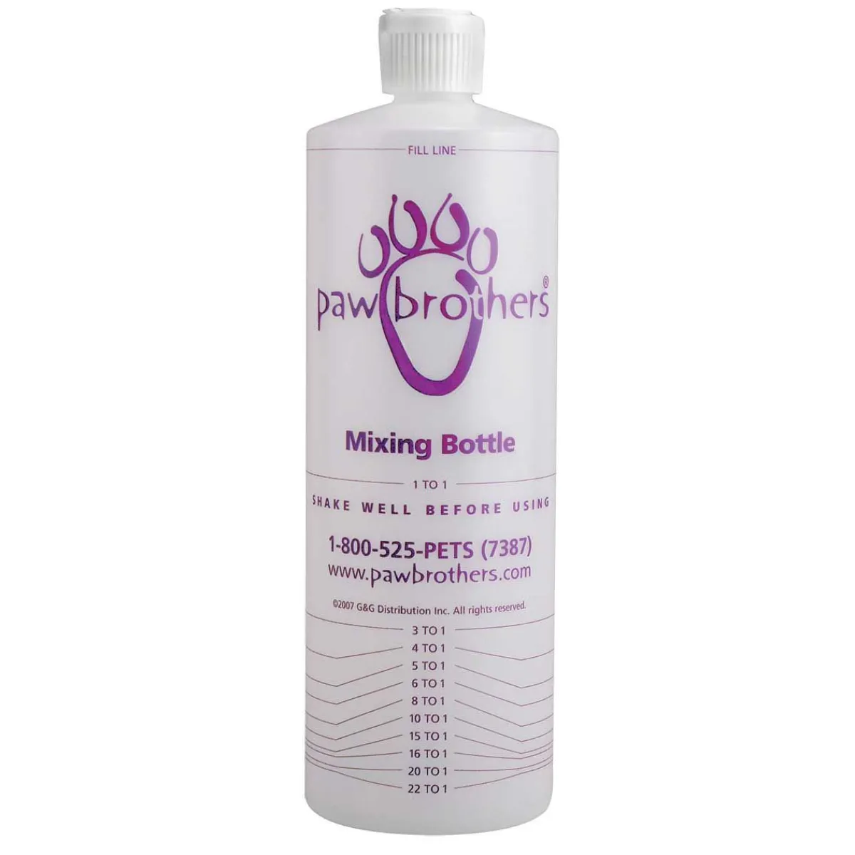Ryan's Pet Supplies Paw Brothers Clear Pet Shampoo 32 oz Mixing Bottle with Top